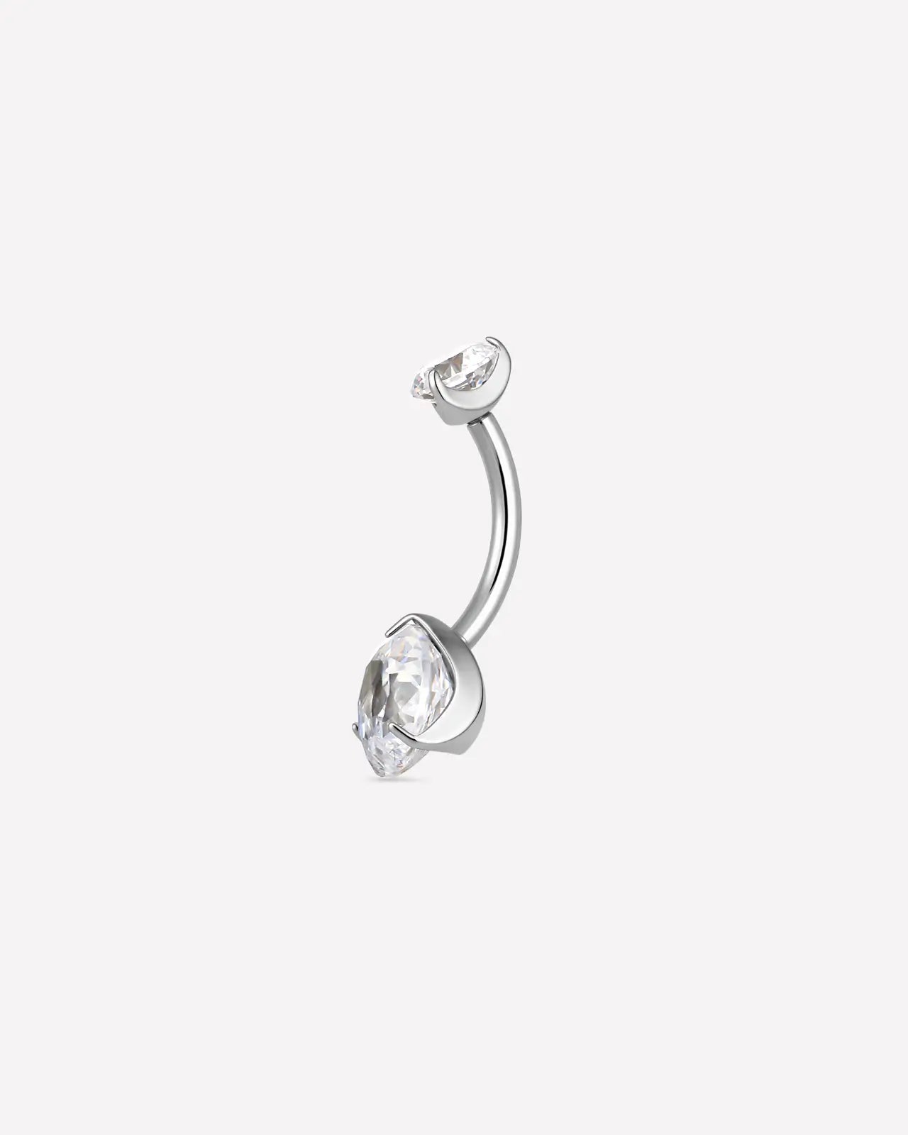 Rose-Cut Duo Zirconia Belly Button Ring