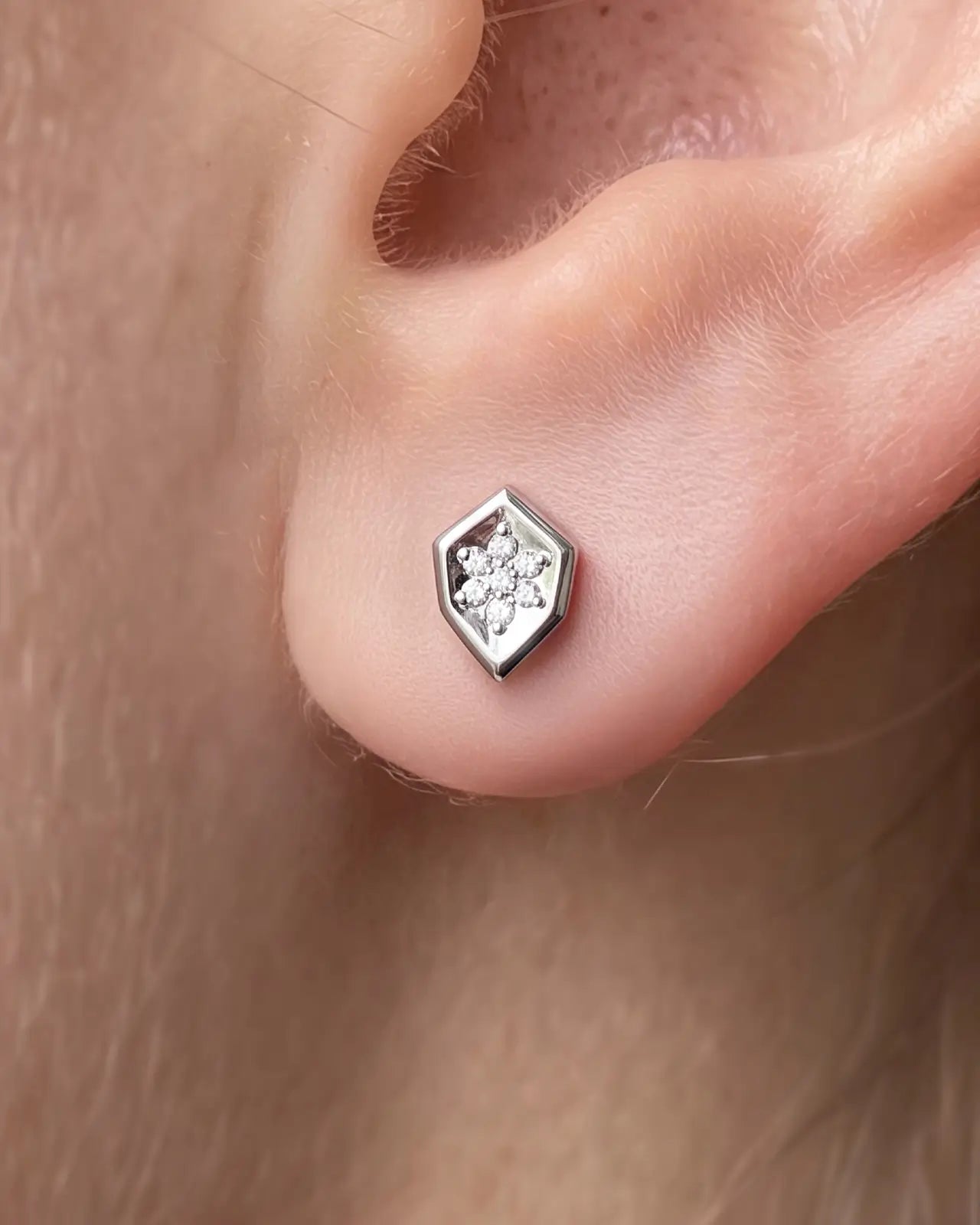 Pentagon Starflower Flatback Stud
