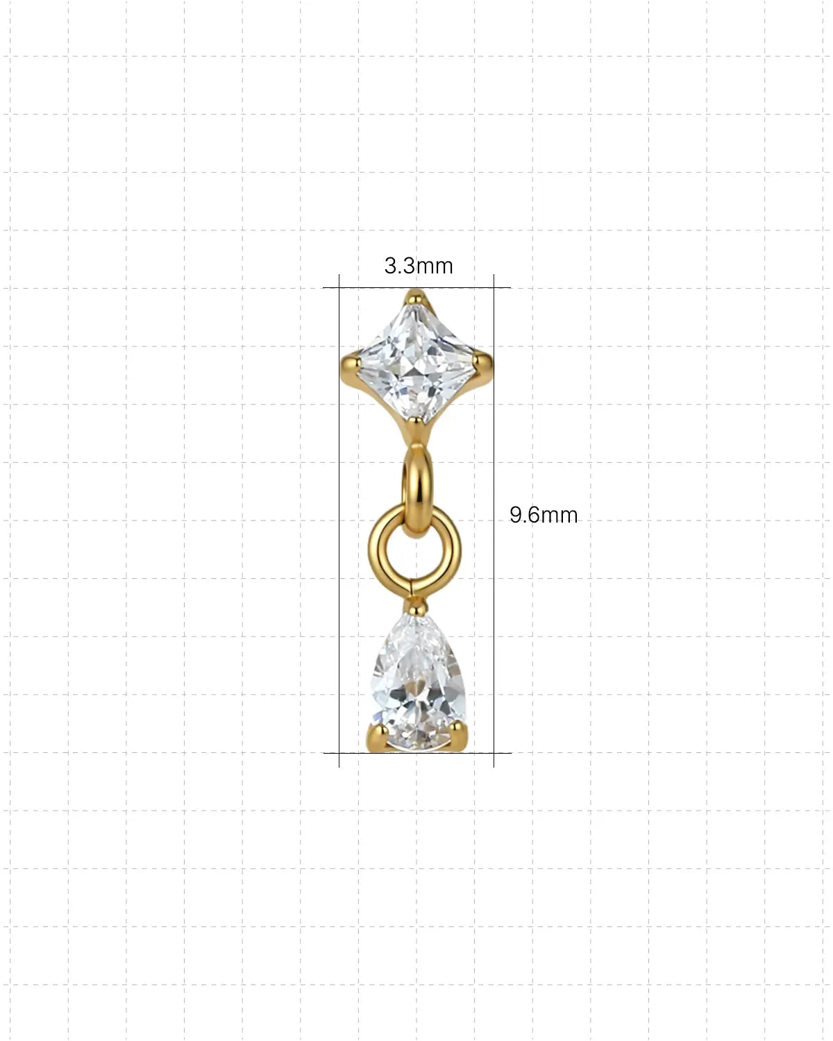 Starfall Teardrop Flatback Stud