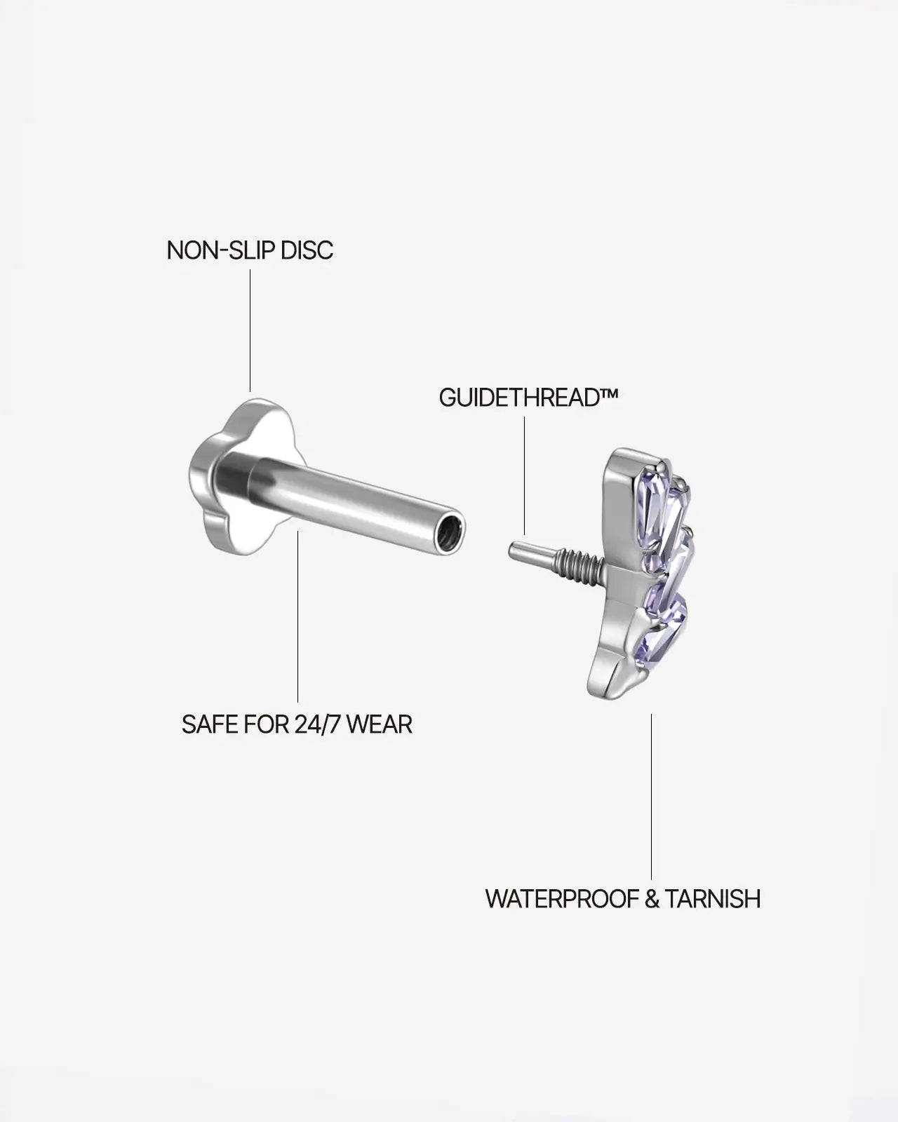 Cascading Marquise Branch Flatback Stud