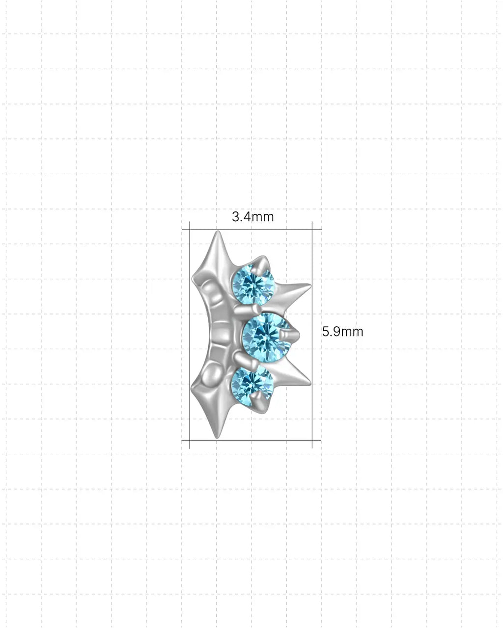 Tri-Stone Starburst Flatback Ohrstecker