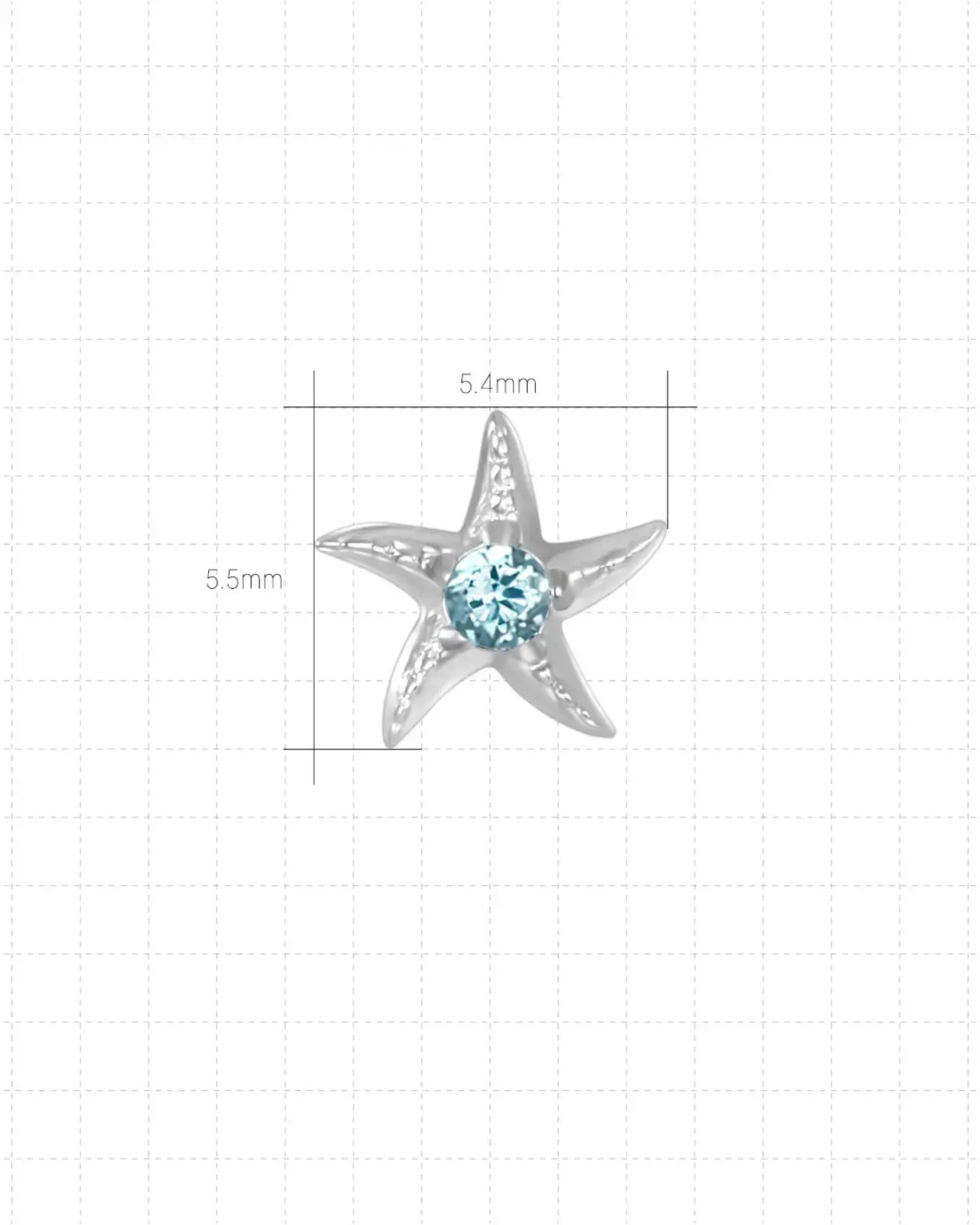 Sea Star Zircon Flatback Stud