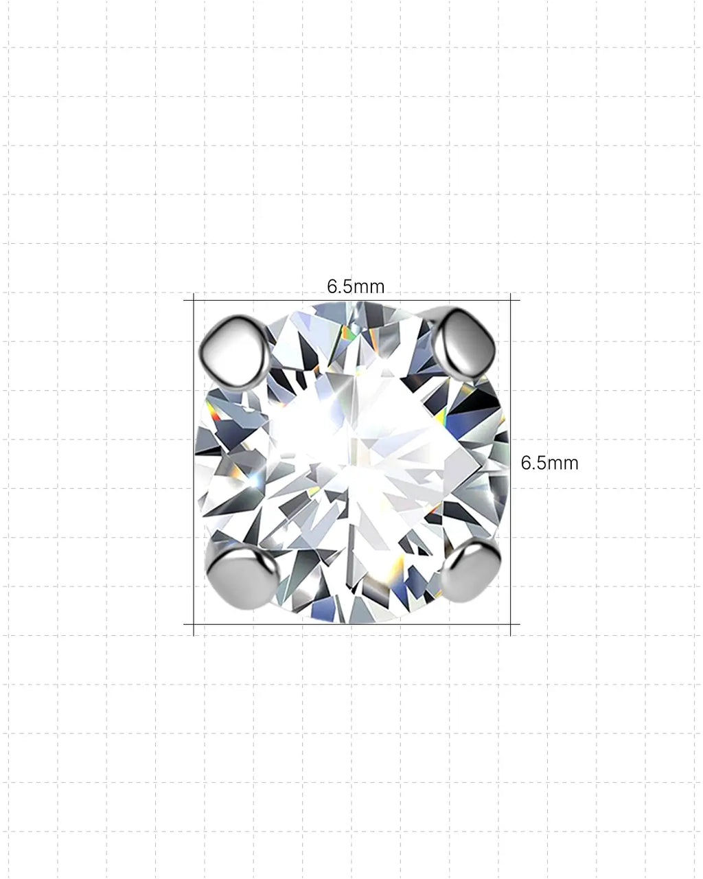 Brilliant Moissanite Solitaire Flatback Stud
