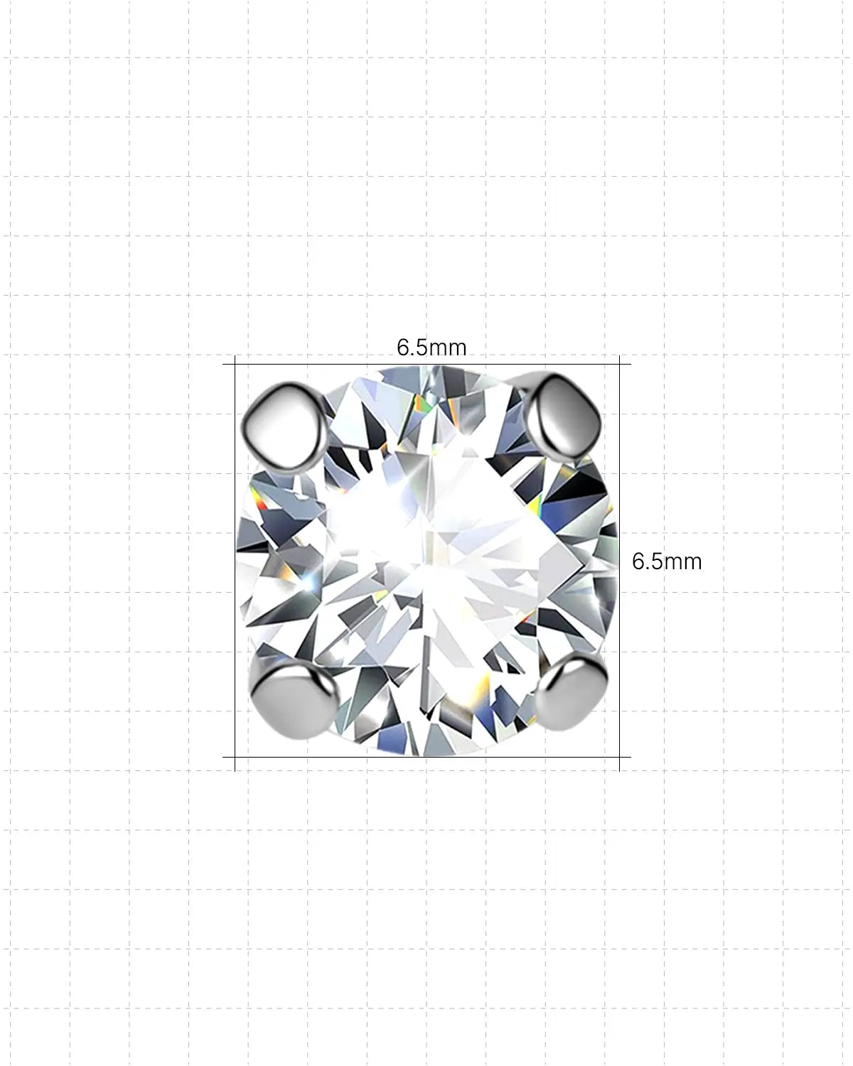 Brilliant Moissanite Solitaire Flatback Stud