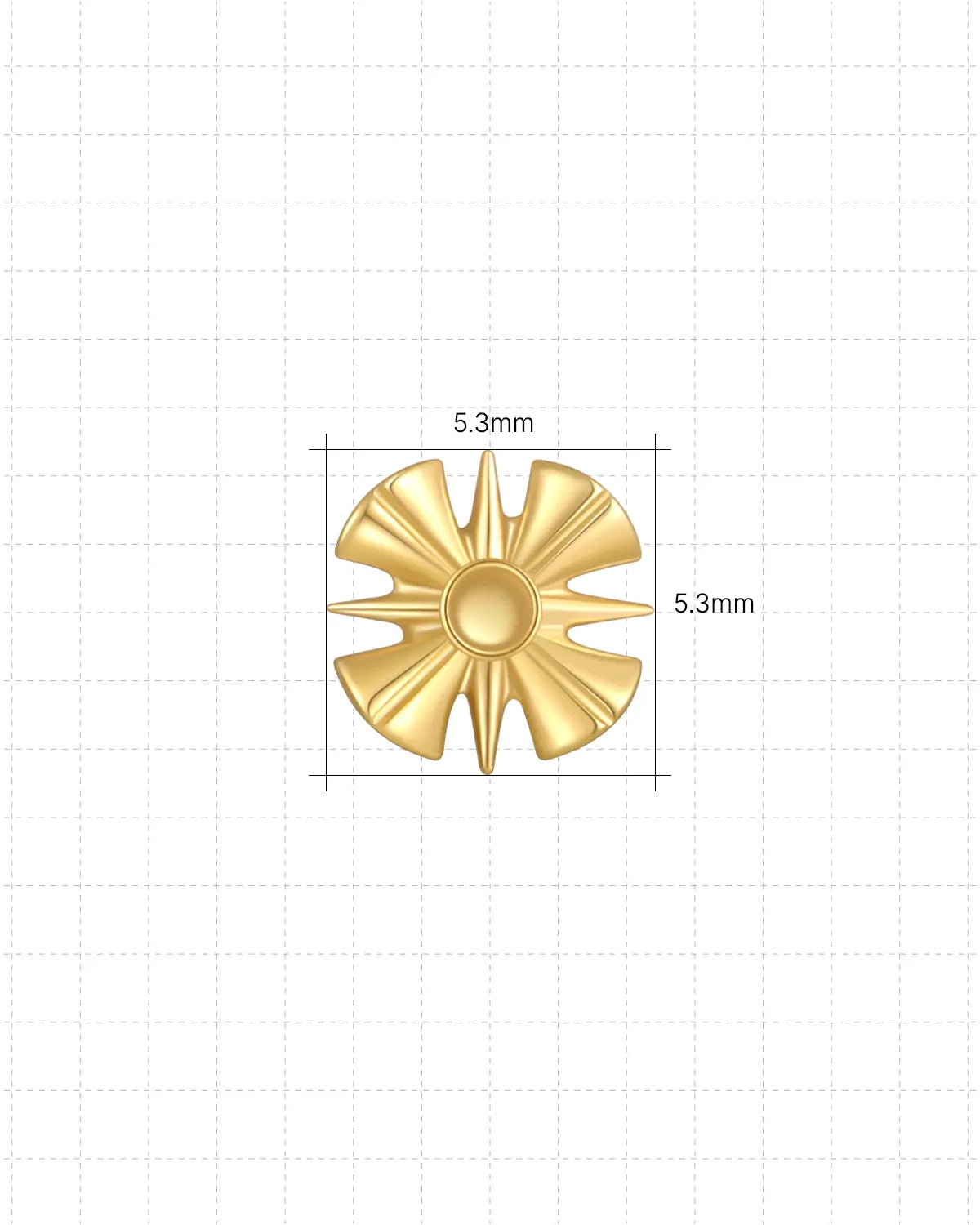 Sunburst Bloom Flatback Stud