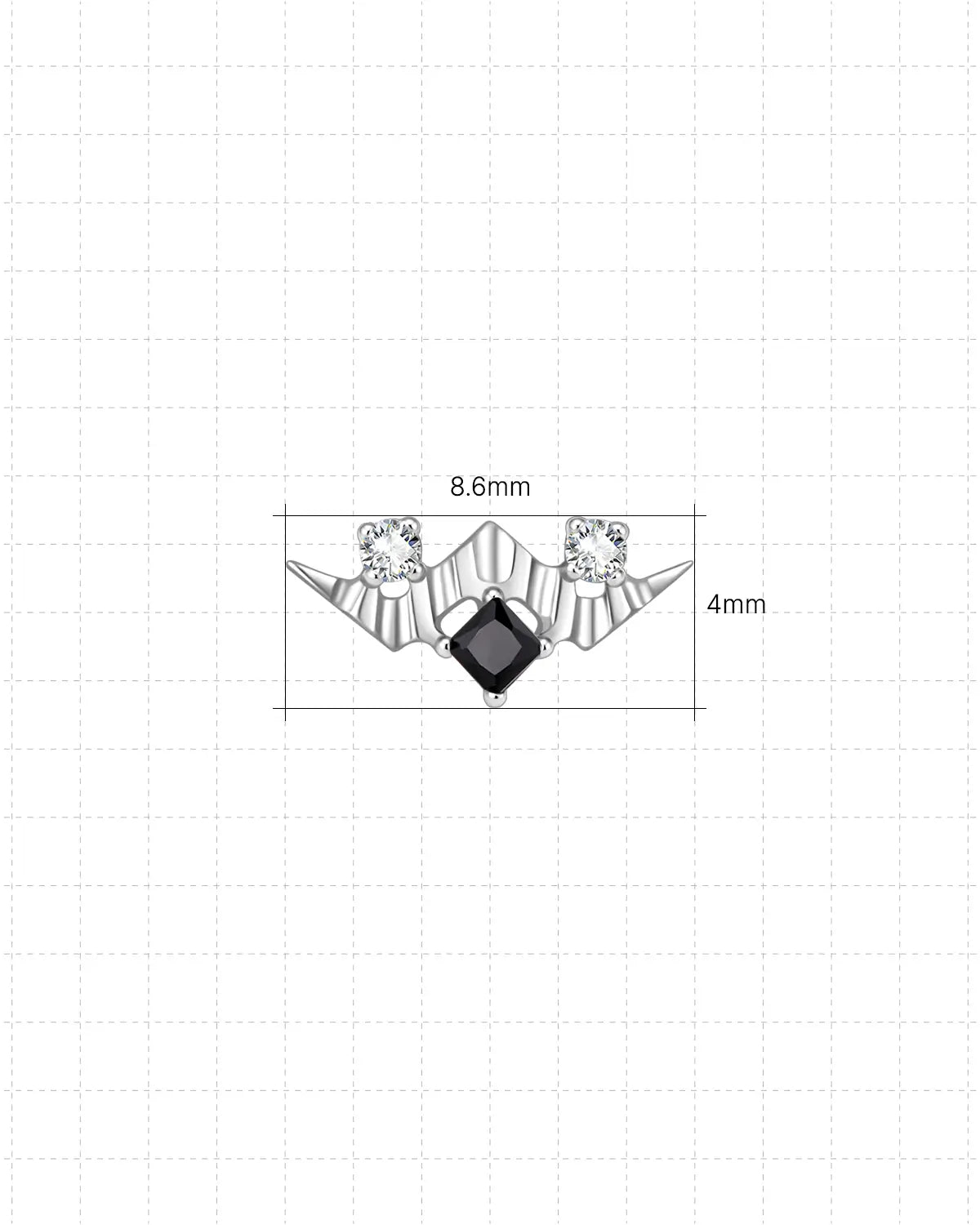Nocturne Wing Flatback Stud