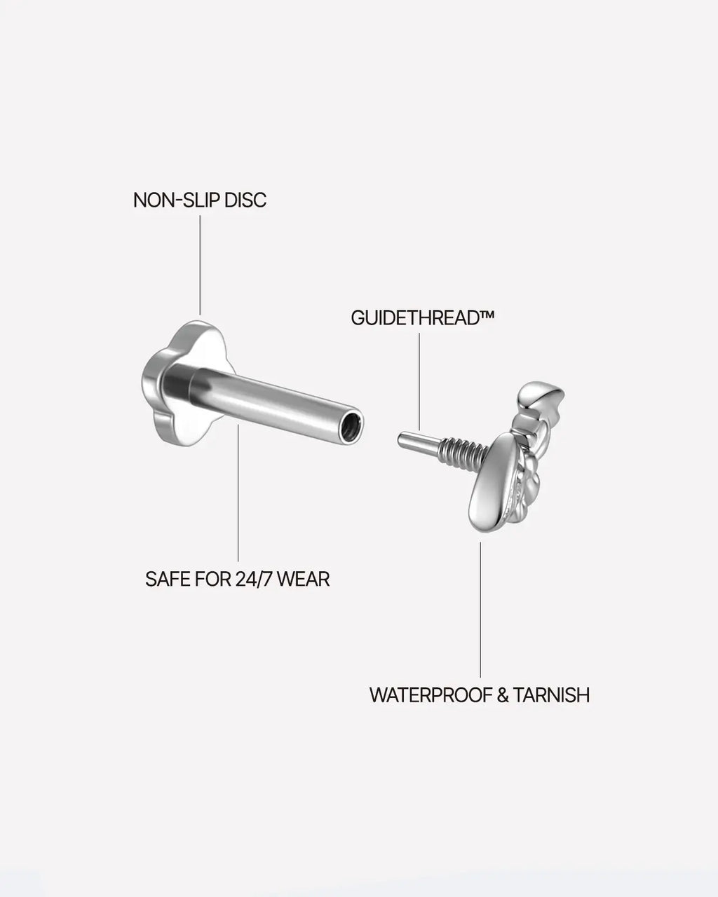 Batwing Silhouette Flatback Stud
