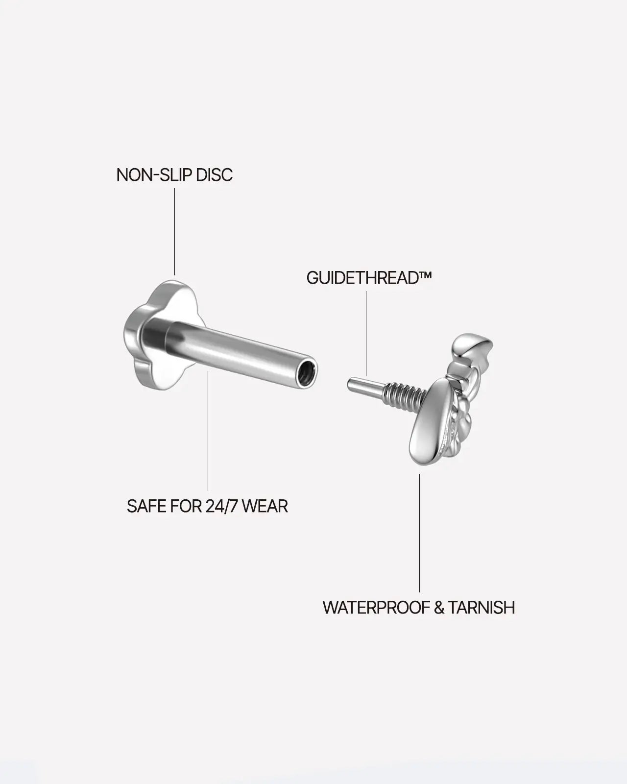 Batwing Silhouette Flatback Stud