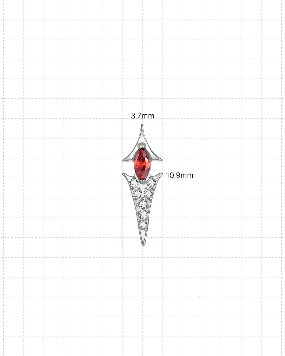 Marquise Spear Halo Flatback Stud