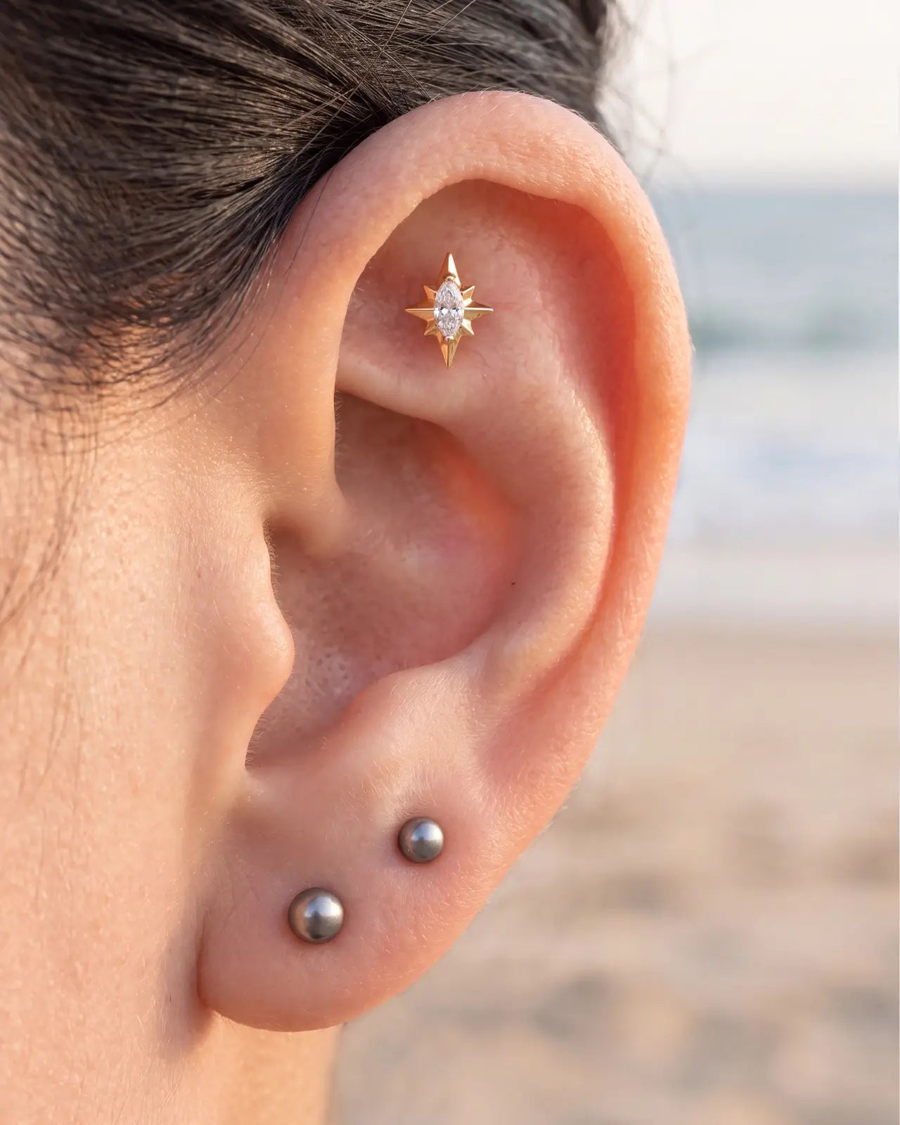 Starlight Compass Flatback Stud