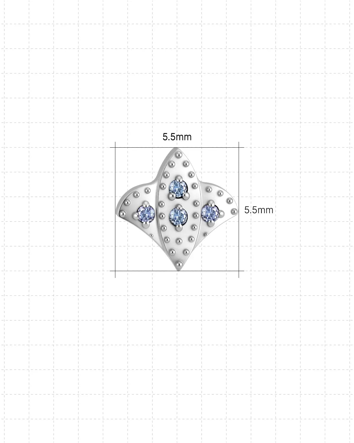 Fleur-De-Lis Pavé Flatback Stud