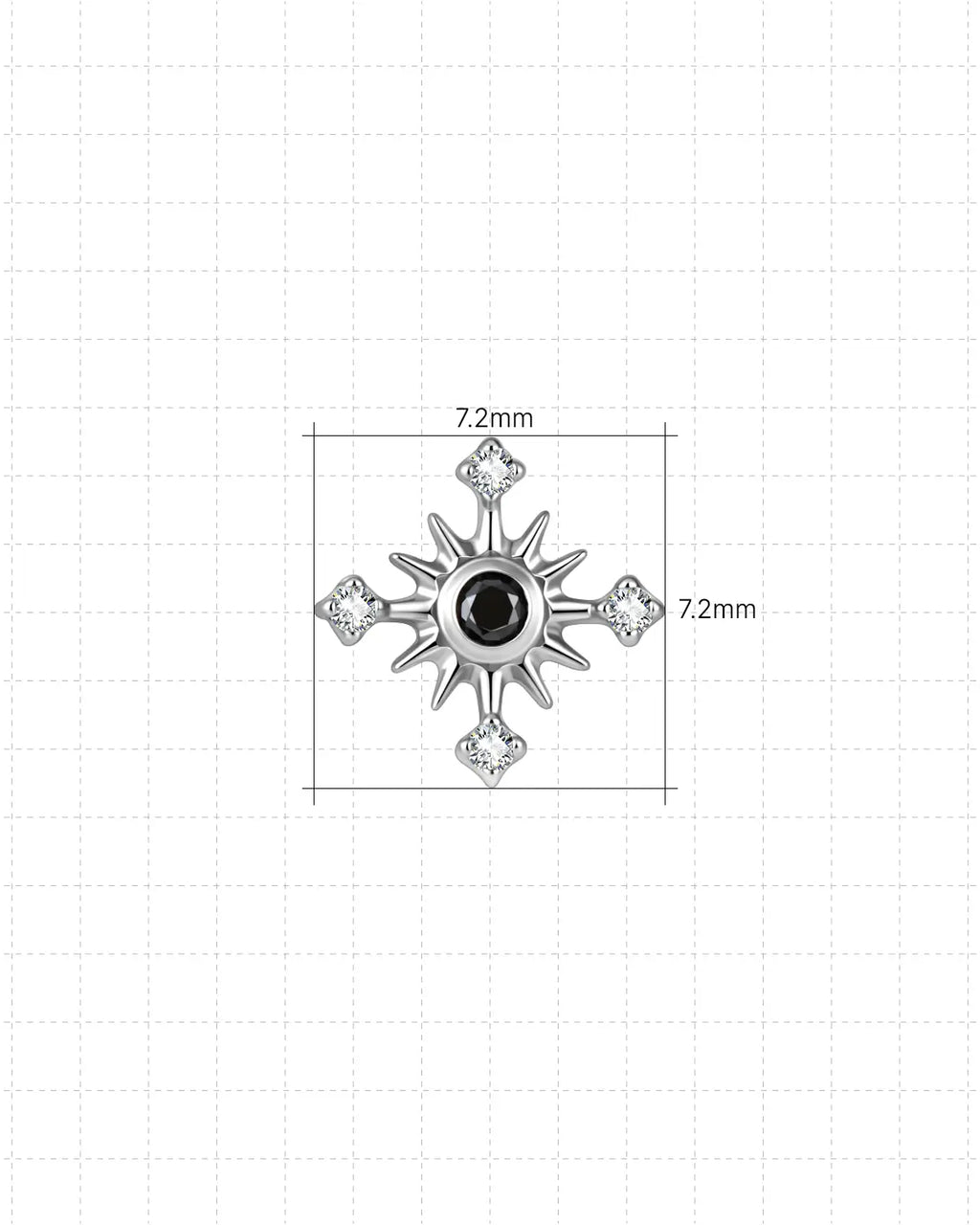 Solar Halo Cross Flatback Stud