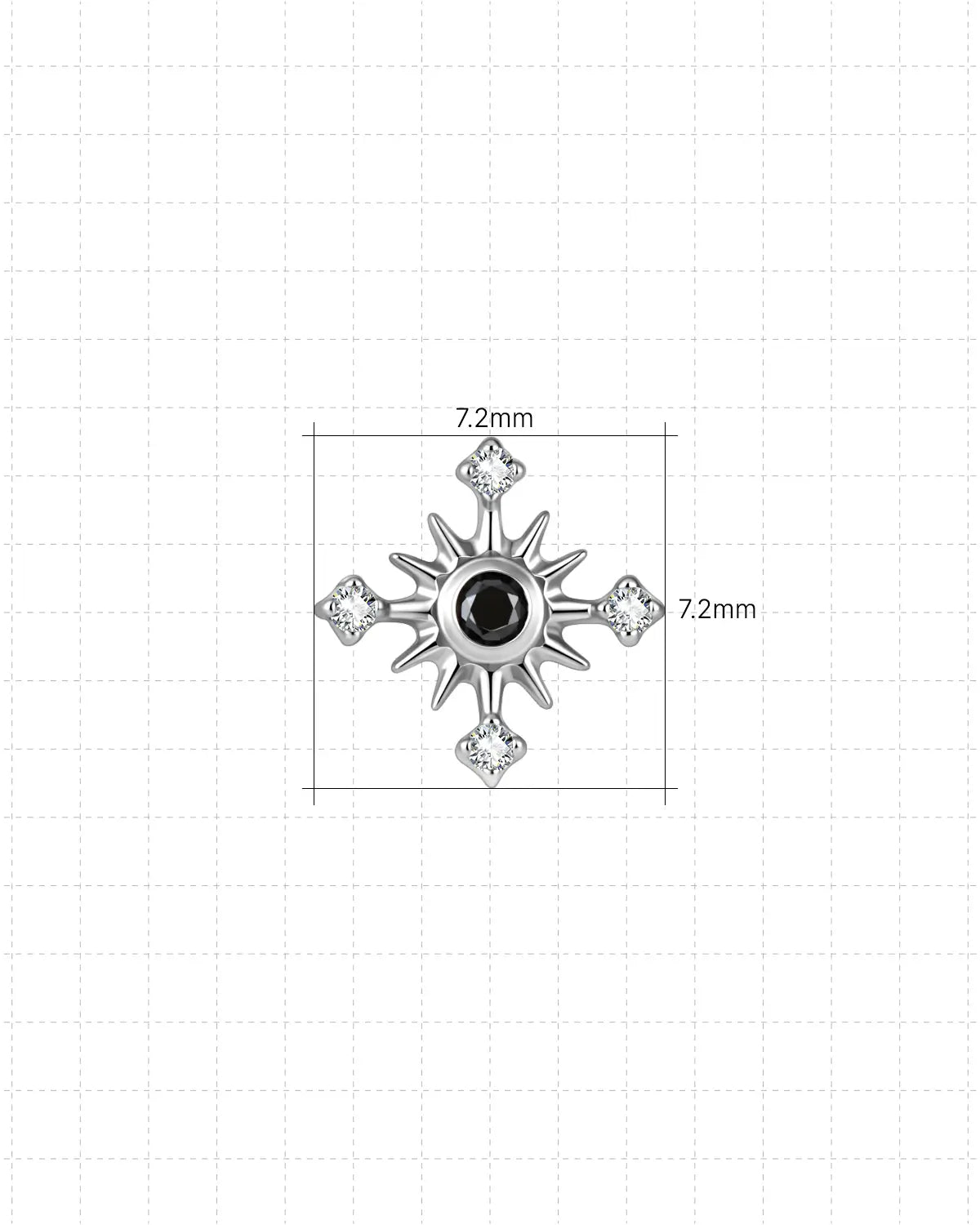 Solar Halo Cross Flatback Stud