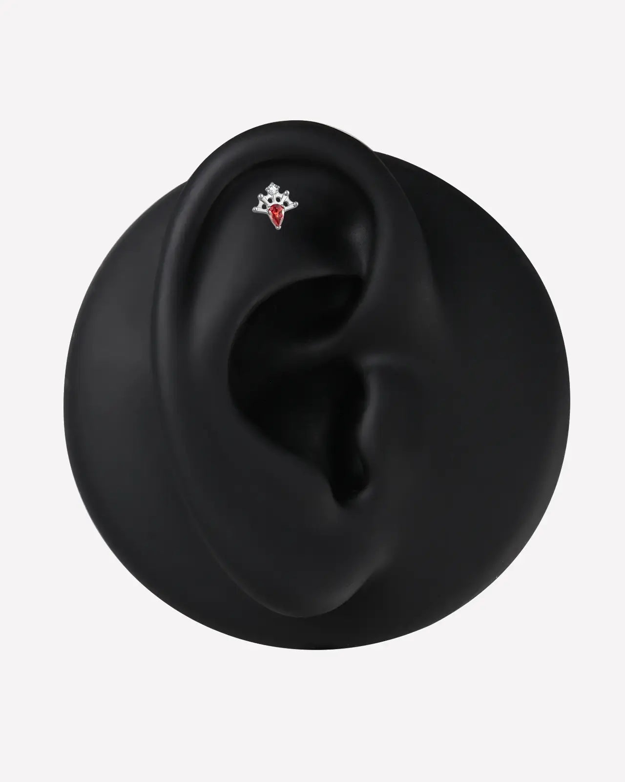 Regal Pear Crown Flatback Stud