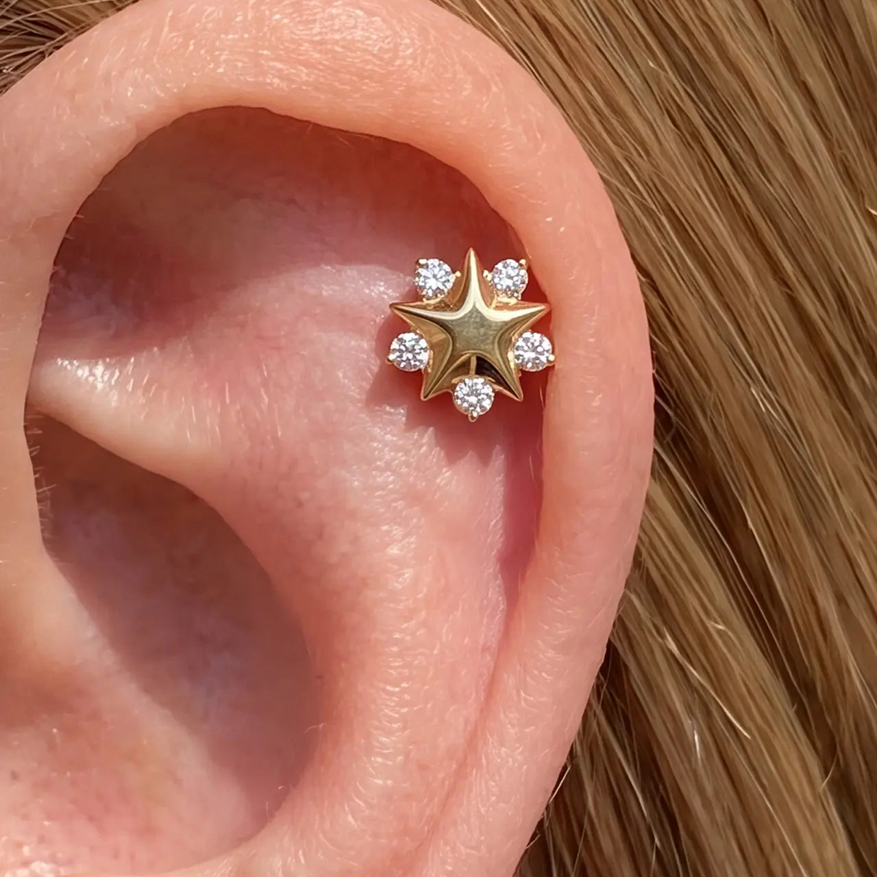 Celestial Star Halo Flatback Stud