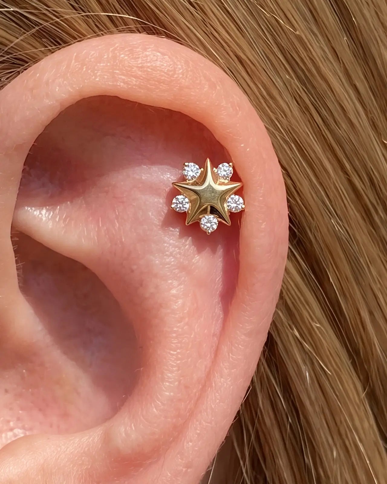 Celestial Star Halo Flatback Stud