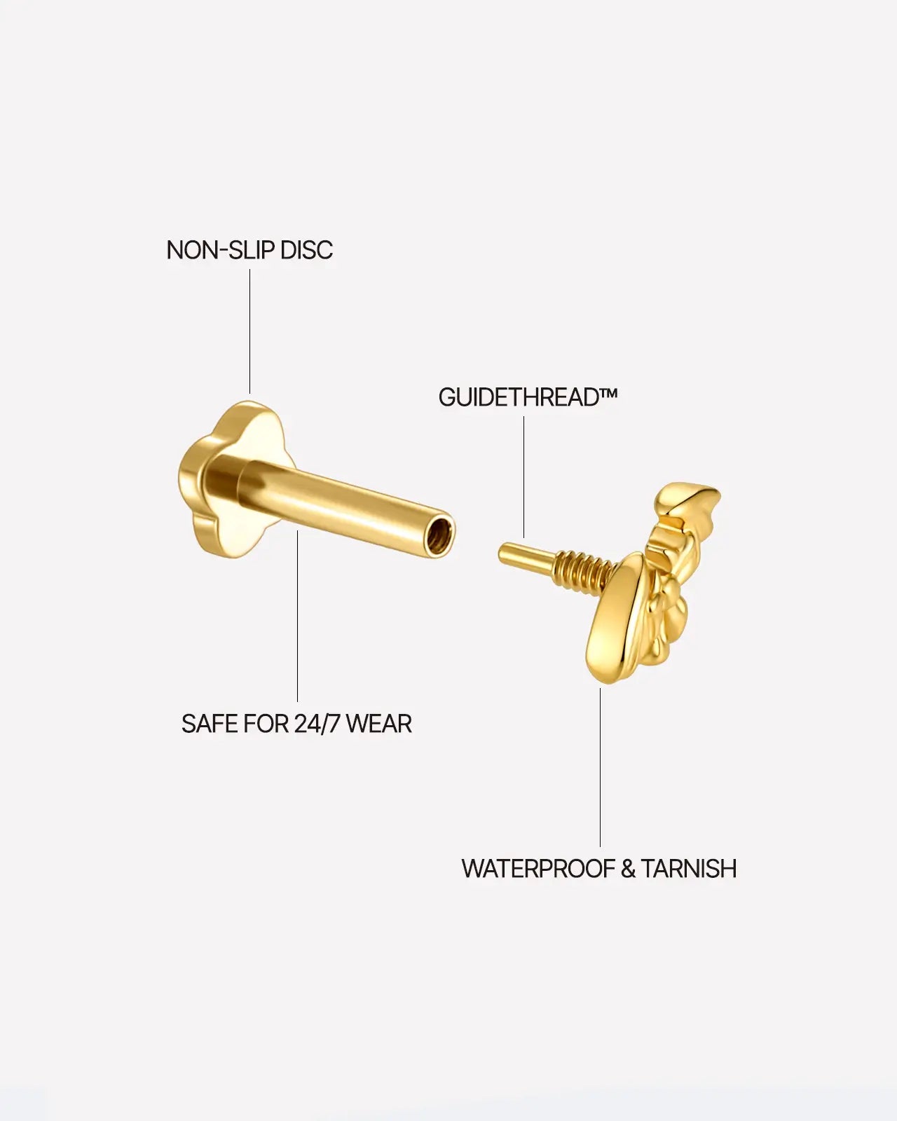 Batwing Silhouette Flatback Stud