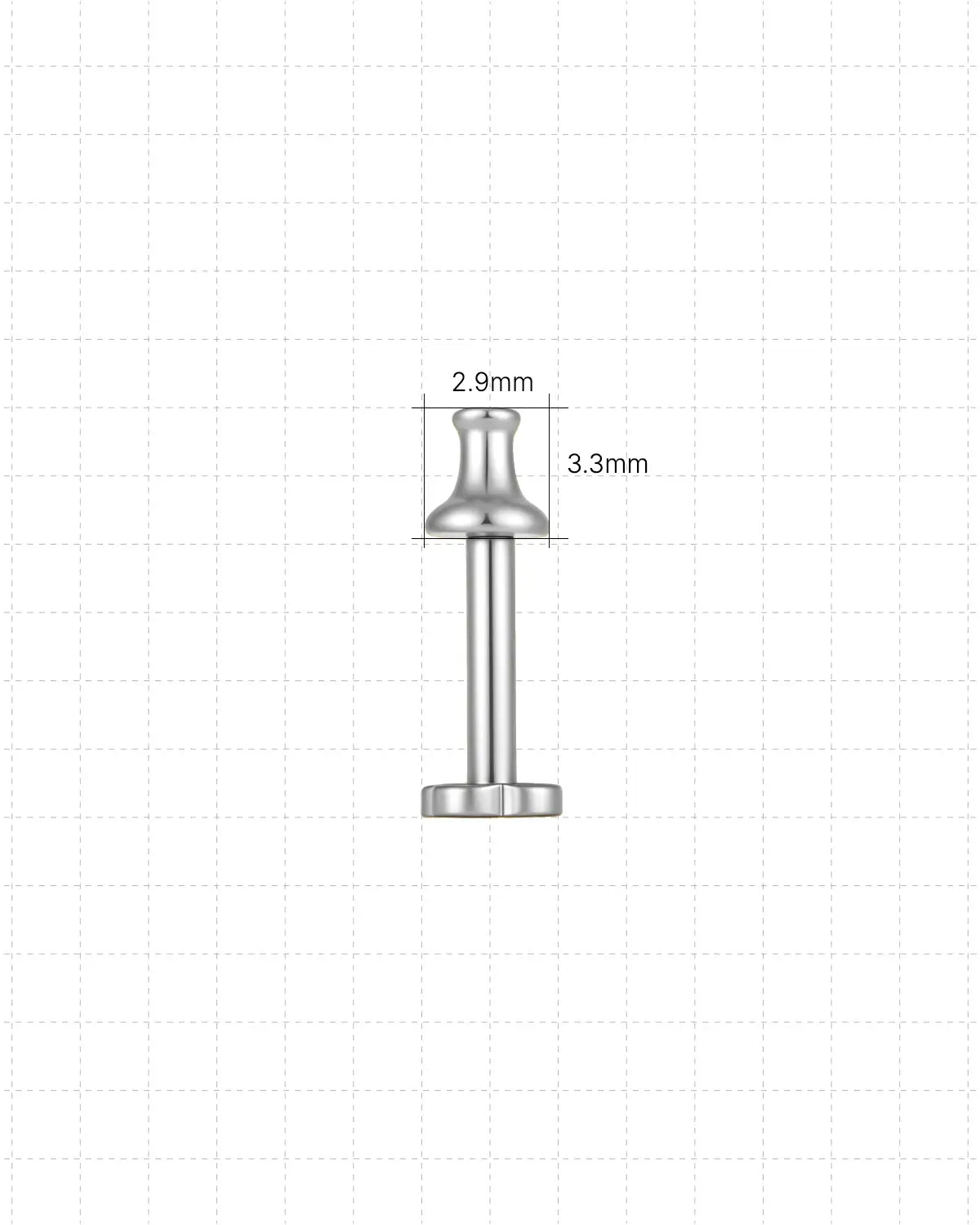 Titanium Pin Flatback Stud
