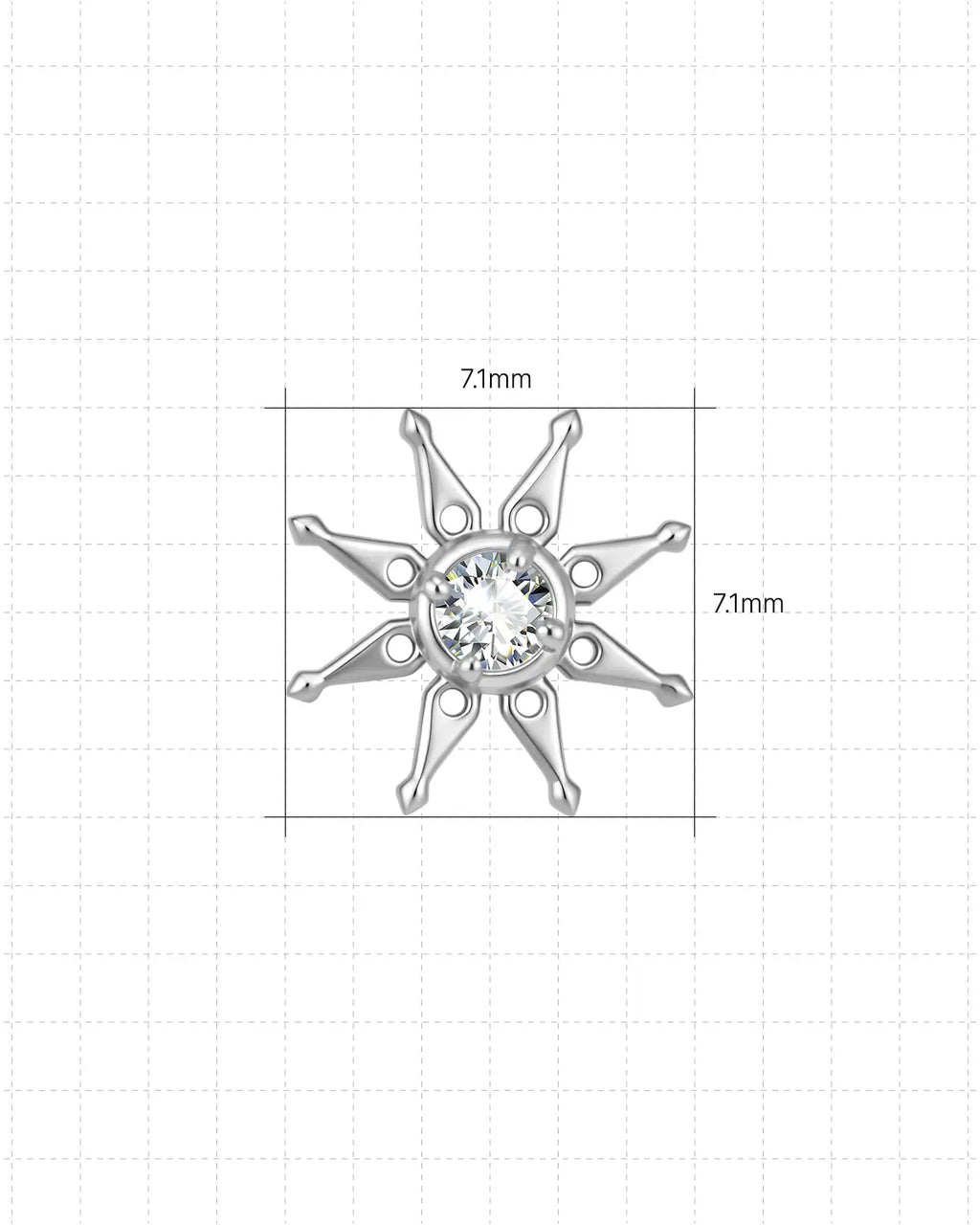 Celestial Sunburst Flatback Stud