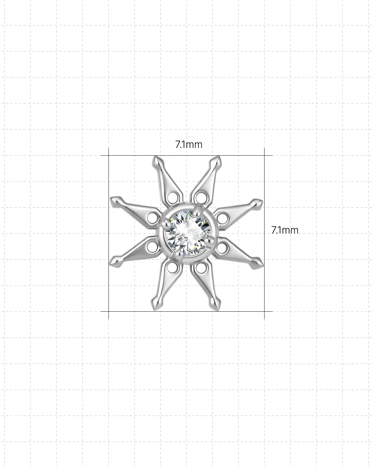 Celestial Sunburst Flatback Stud