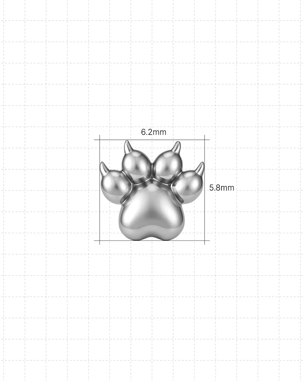 Clawed Paw Flatback Stud