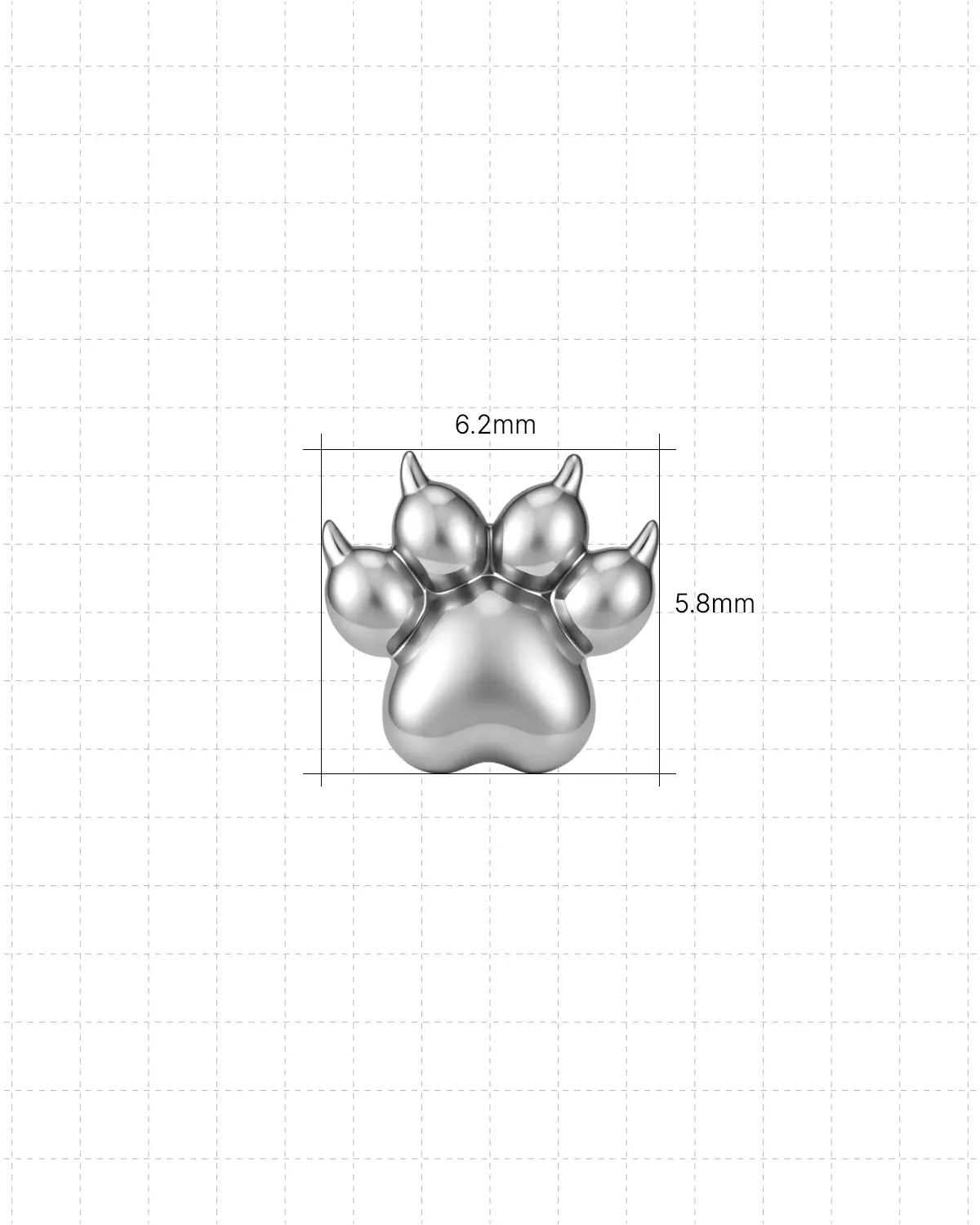Clawed Paw Flatback Stud