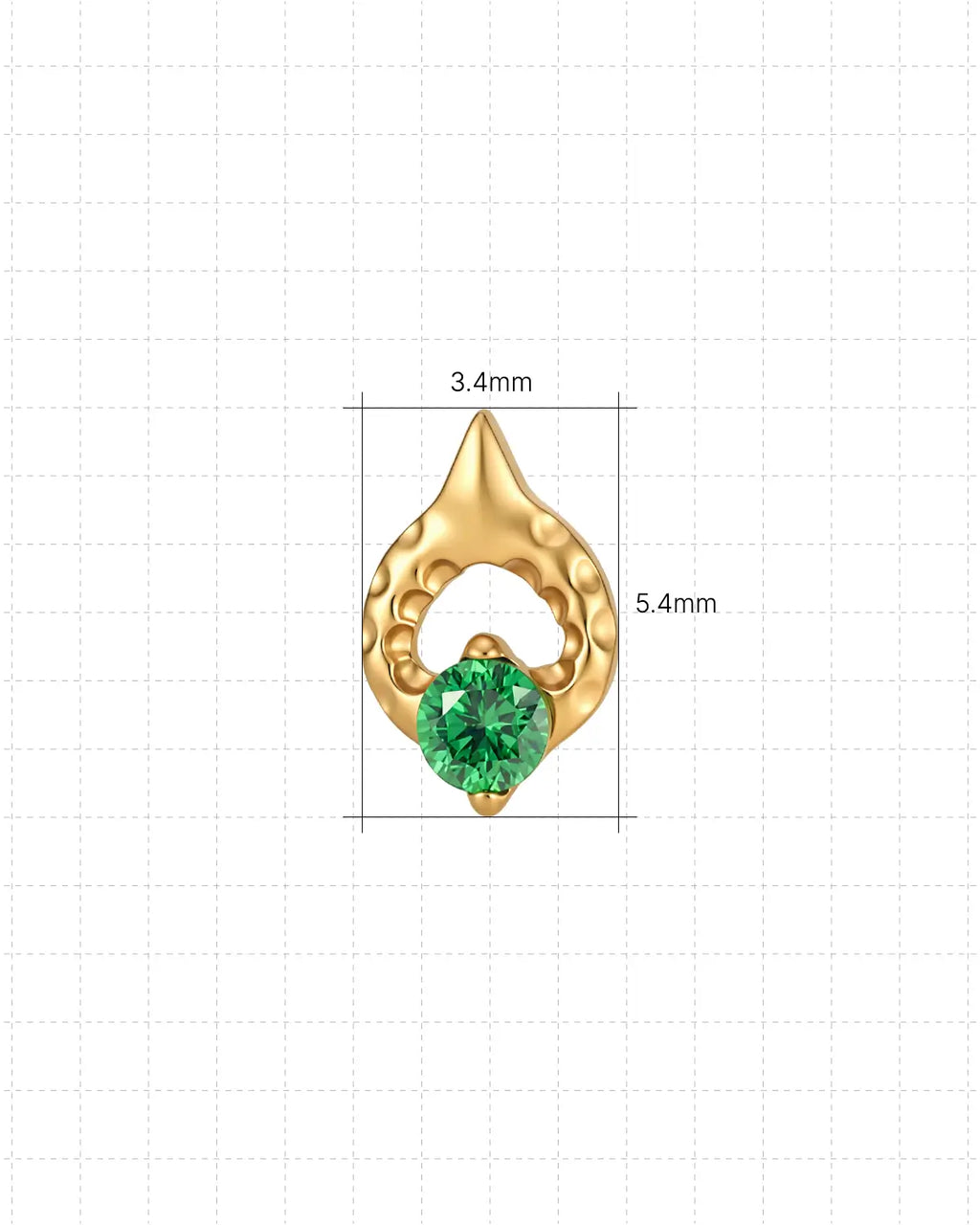 Teardrop Leaf Loop Flatback Stud