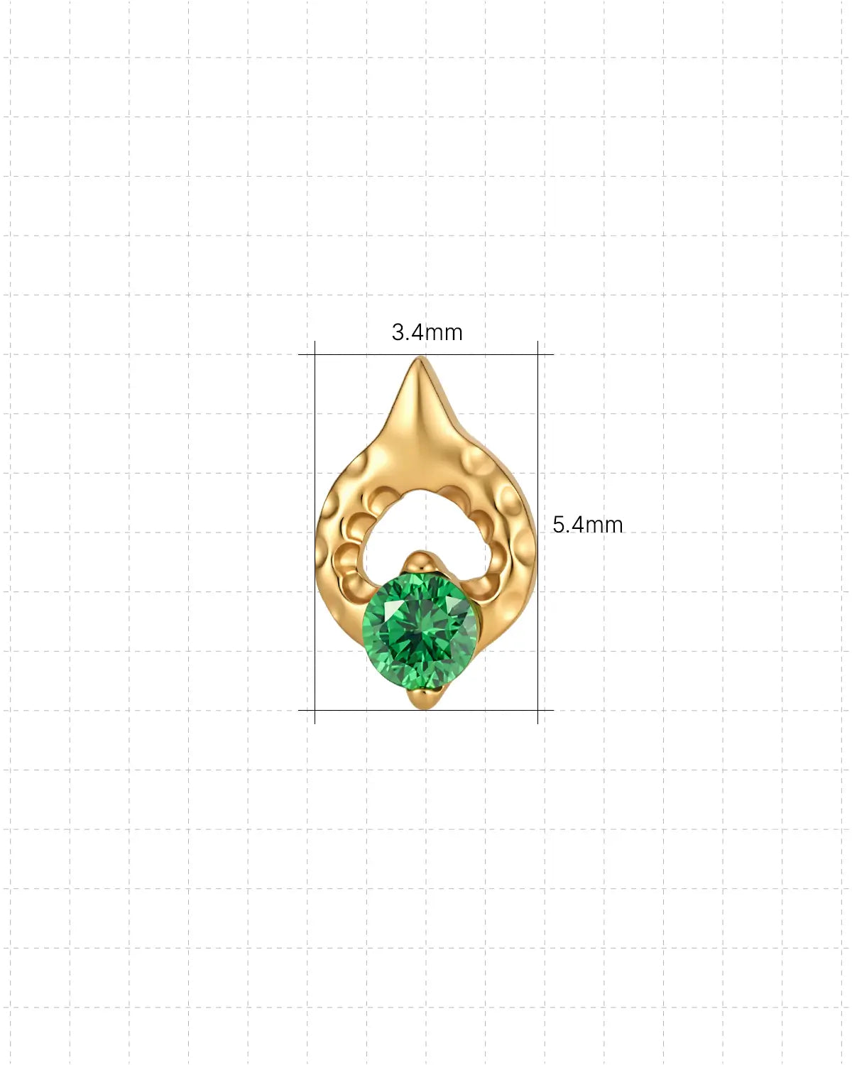 Teardrop Leaf Loop Flatback Stud