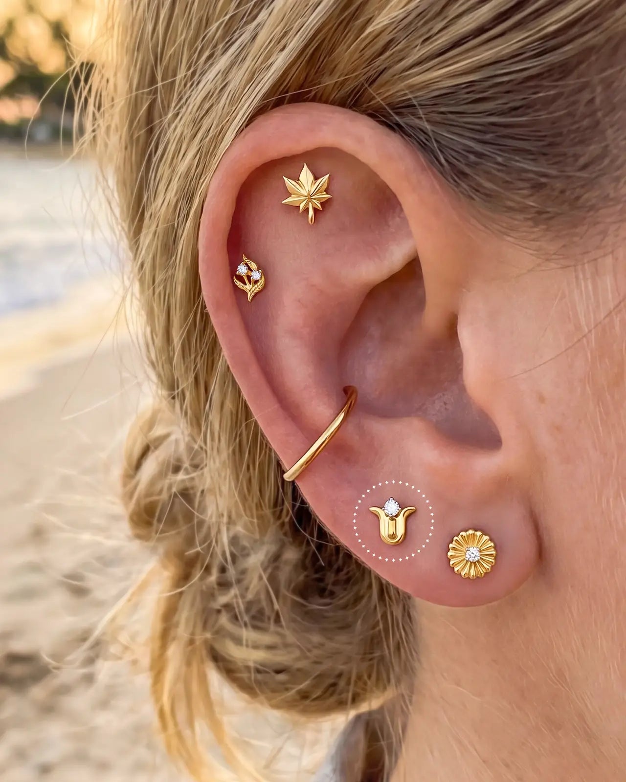 Lotus Bloom Flatback Stud