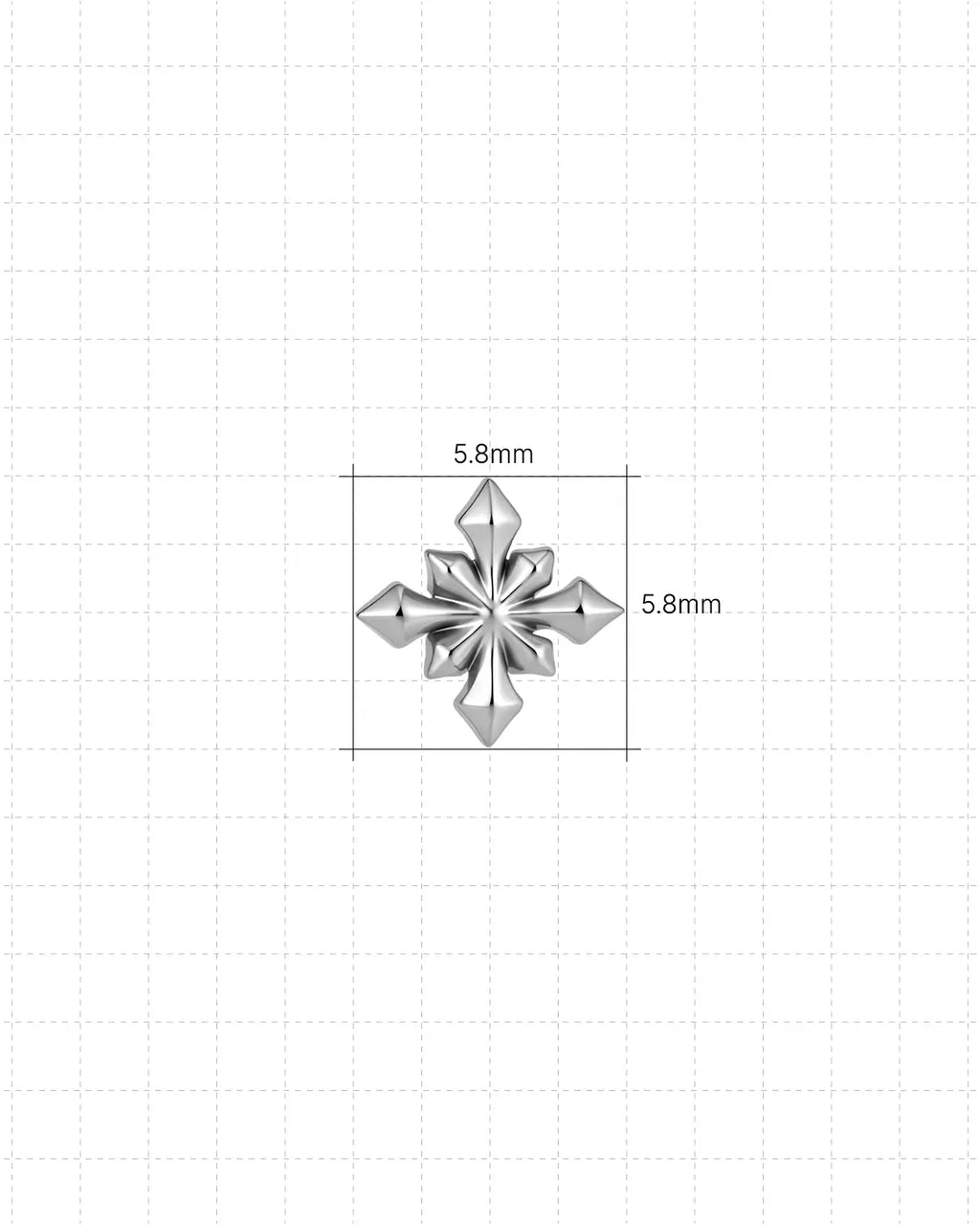 Aster Cross Flatback Stud