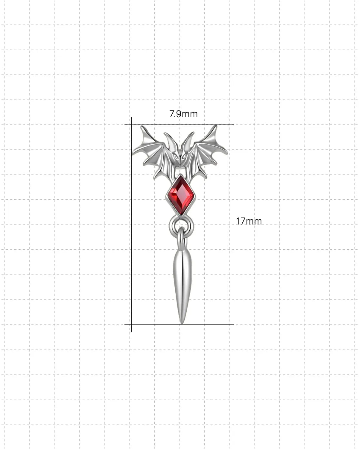 Bat Wing Diamond Drop Flatback Stud