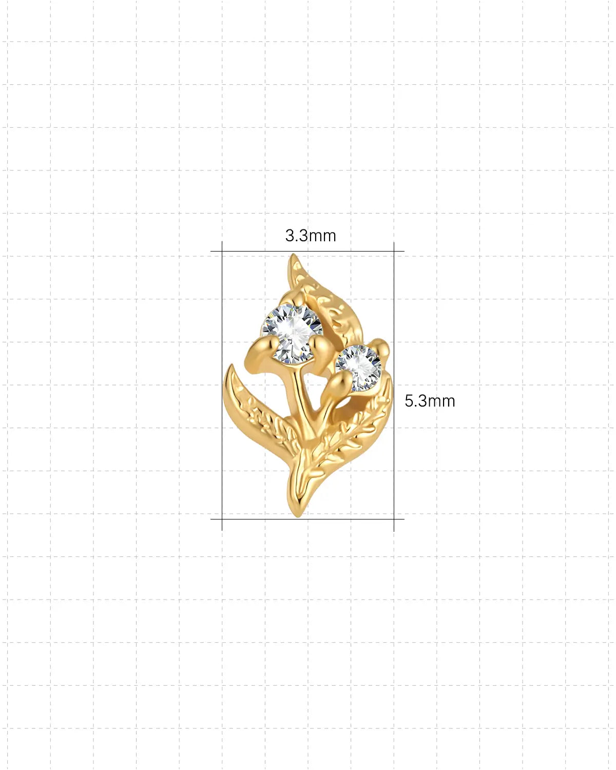 Twin Bloom Vine Flatback Stud