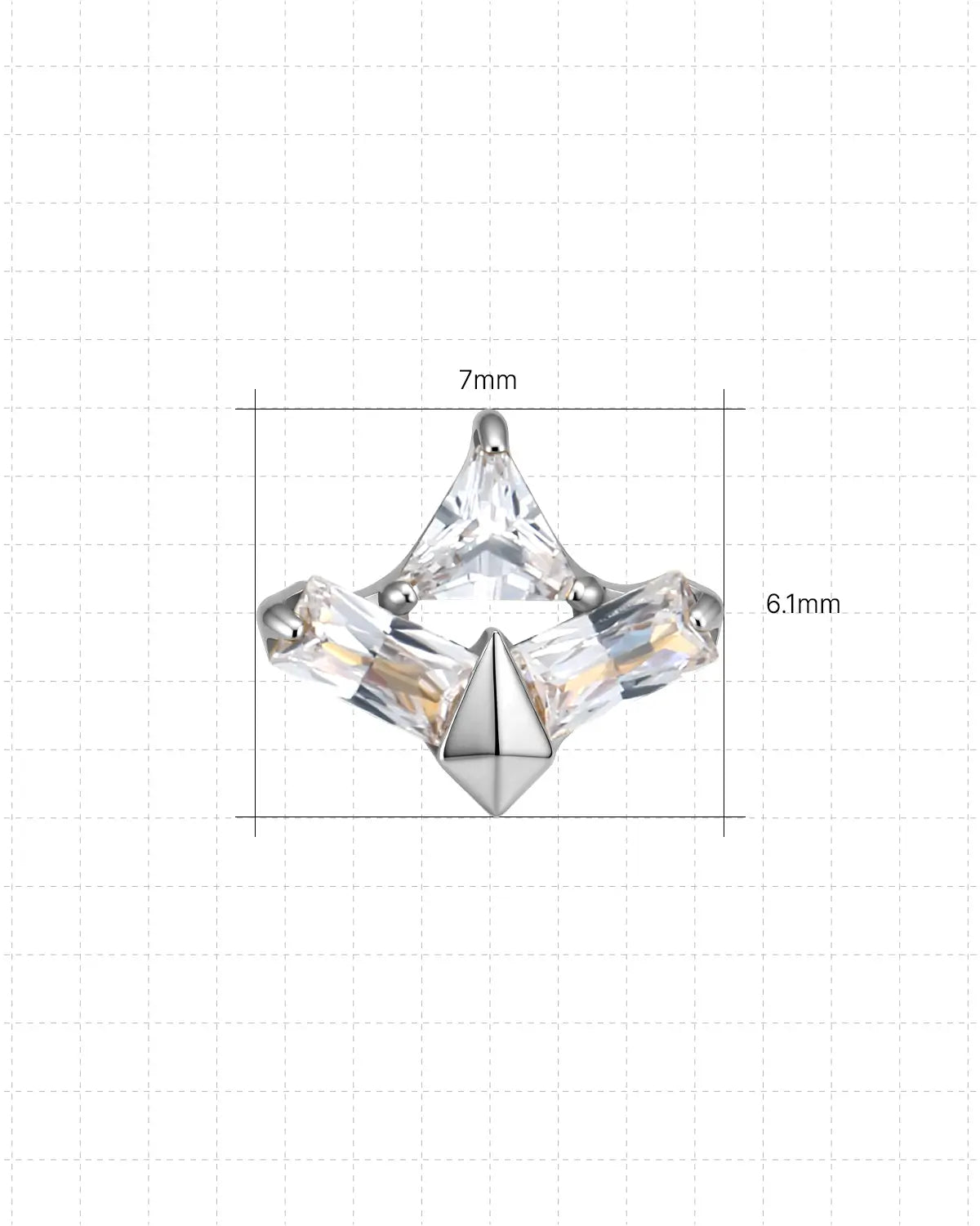 Apex Prism Zirkonia Flatback-Stecker