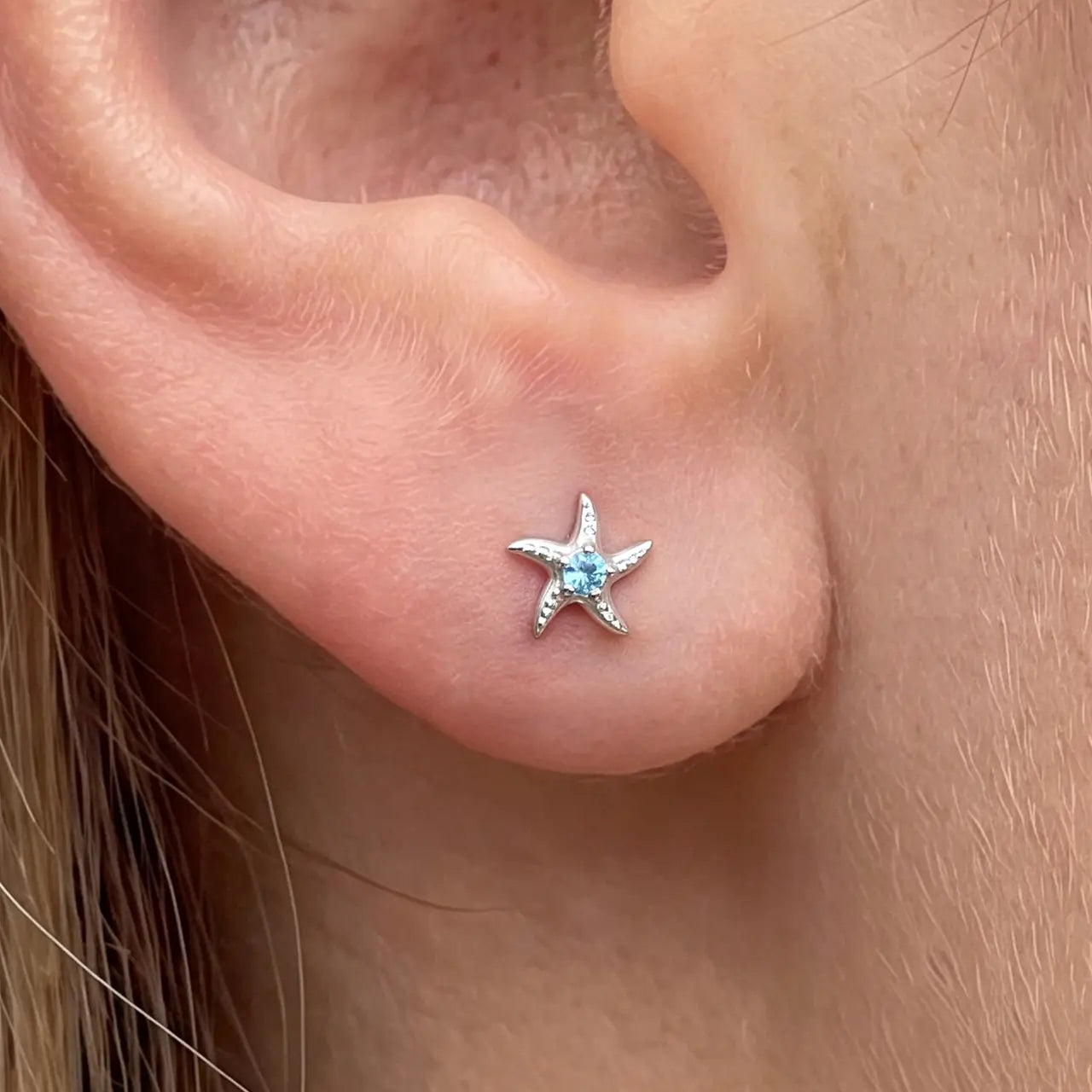 Sea Star Zircon Flatback Stud