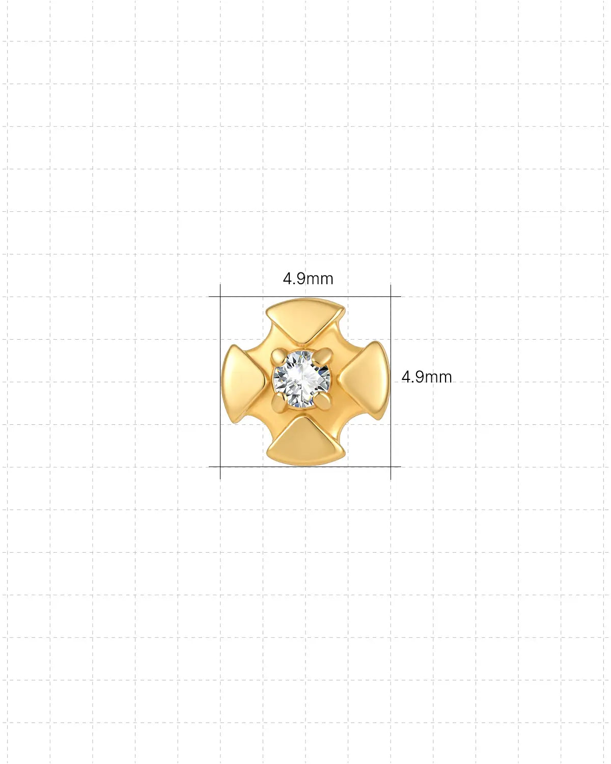 Heraldic Cross Flatback Stud
