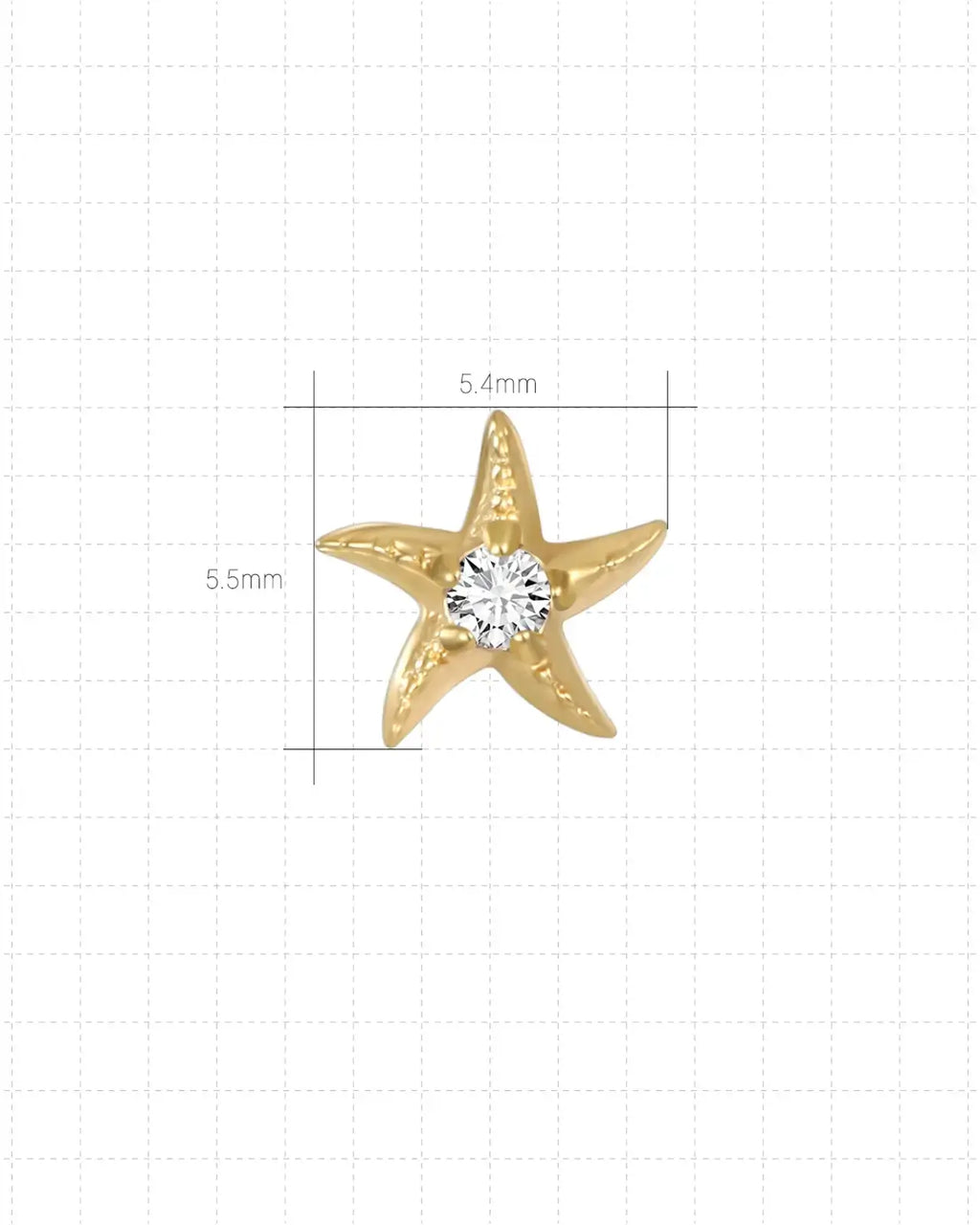 Sea Star Zircon Flatback Stud