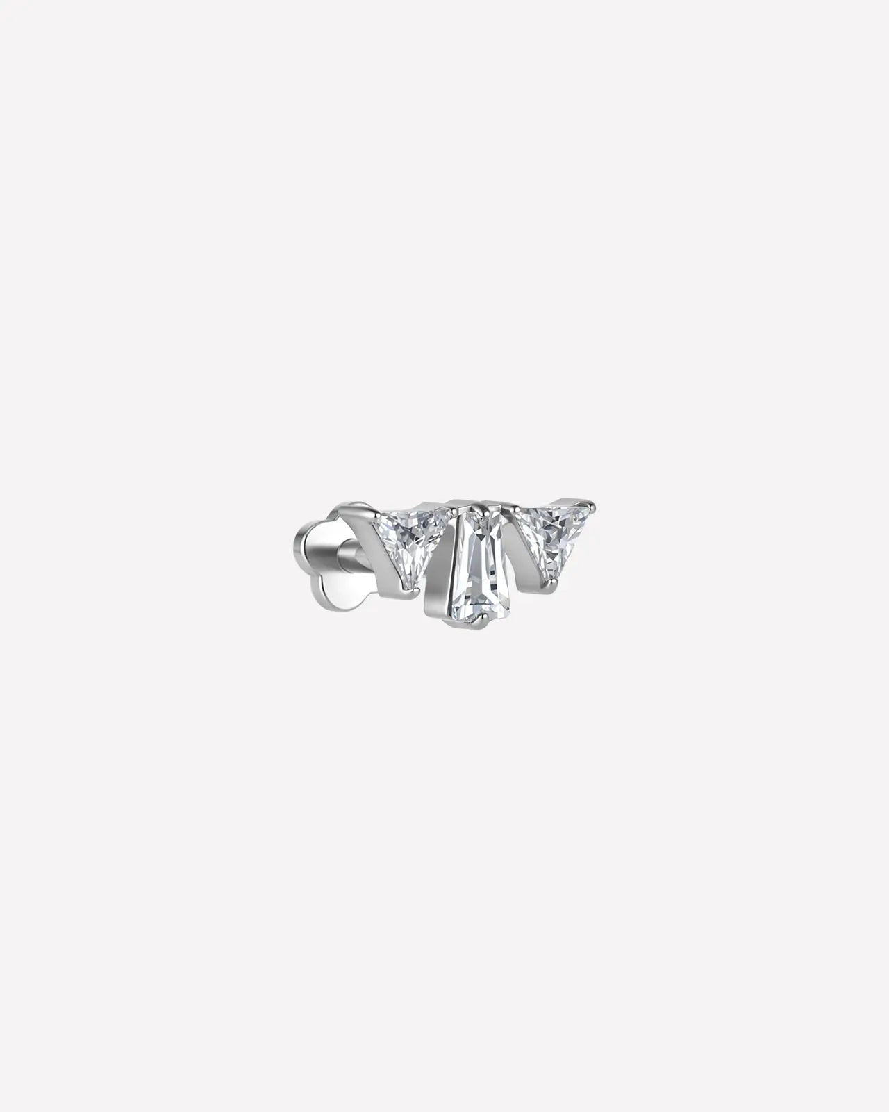 Winged Trio Baguette Flatback Stud