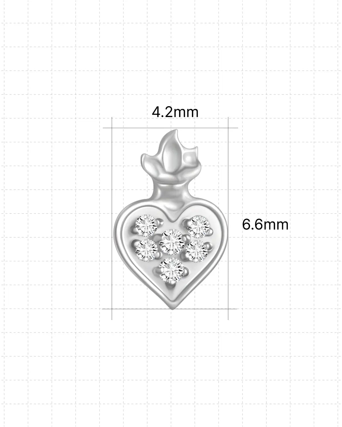 Crowned Heart Pavé Flatback Stud