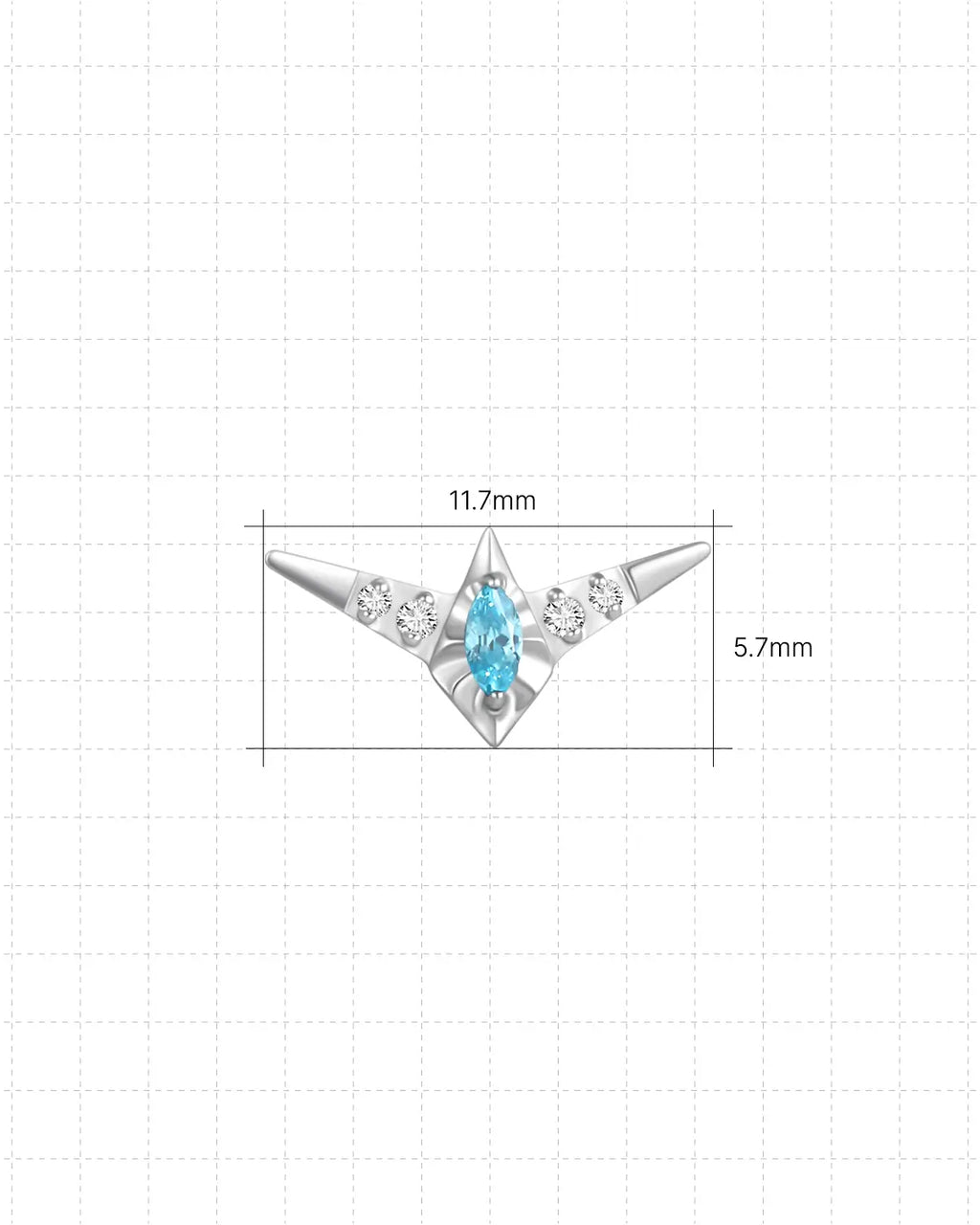 Marquise-Flügel-Pavé-Flatback-Ohrstecker