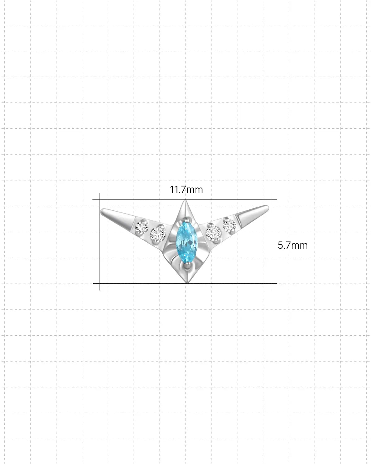 Pendiente plano Marquise Wing Pavé