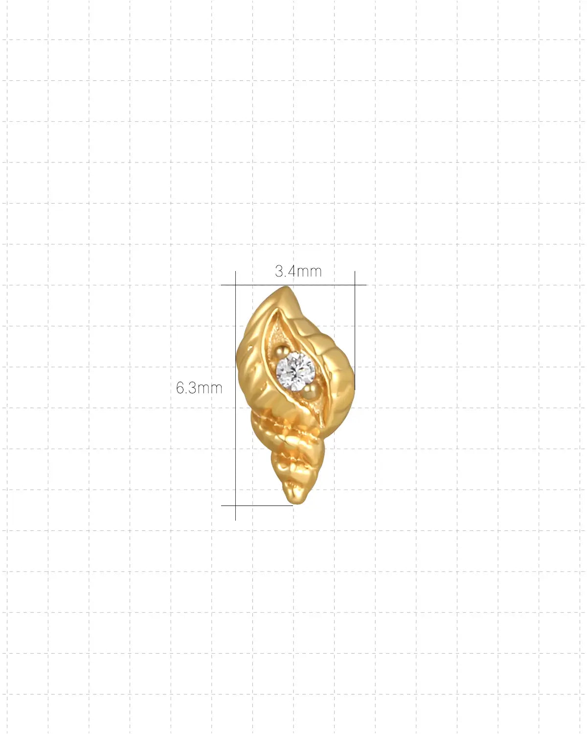 Azure Conch Shell Flatback Stud