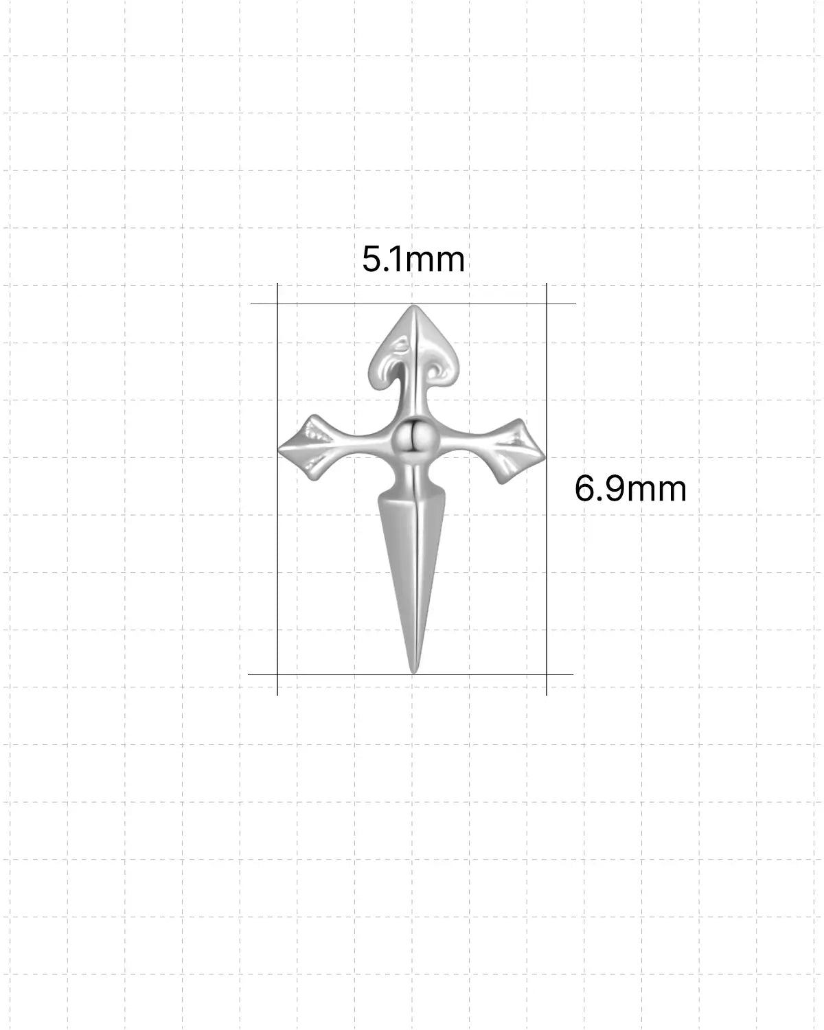 Gothic Dagger Flatback Stud