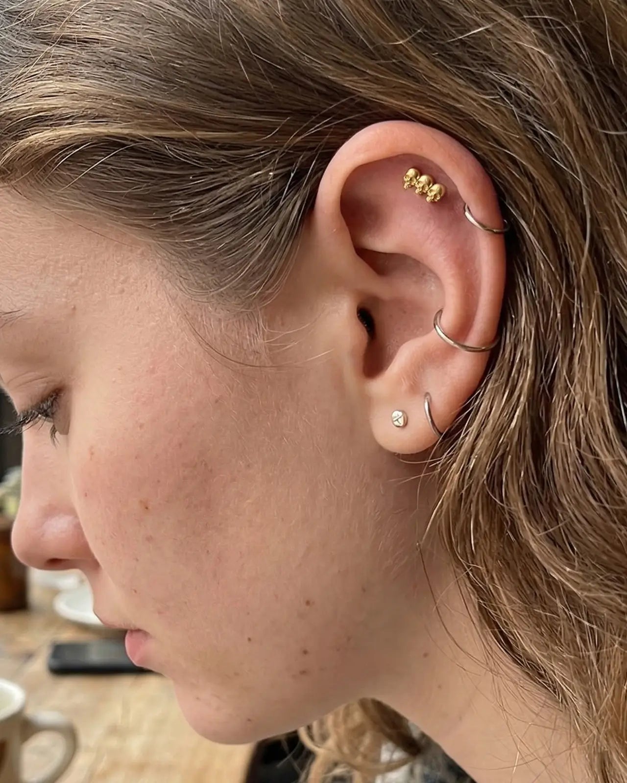 Trinity Skull Flatback Stud