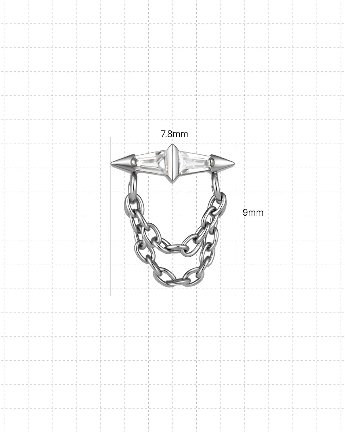 Prism Spike Drape Flatback Stud