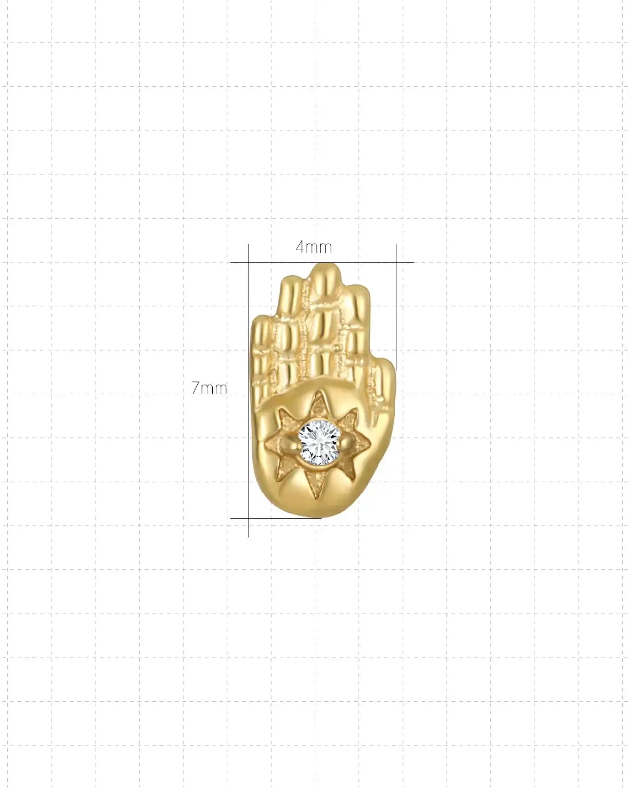 Skeletal Star Hand Flatback Stud