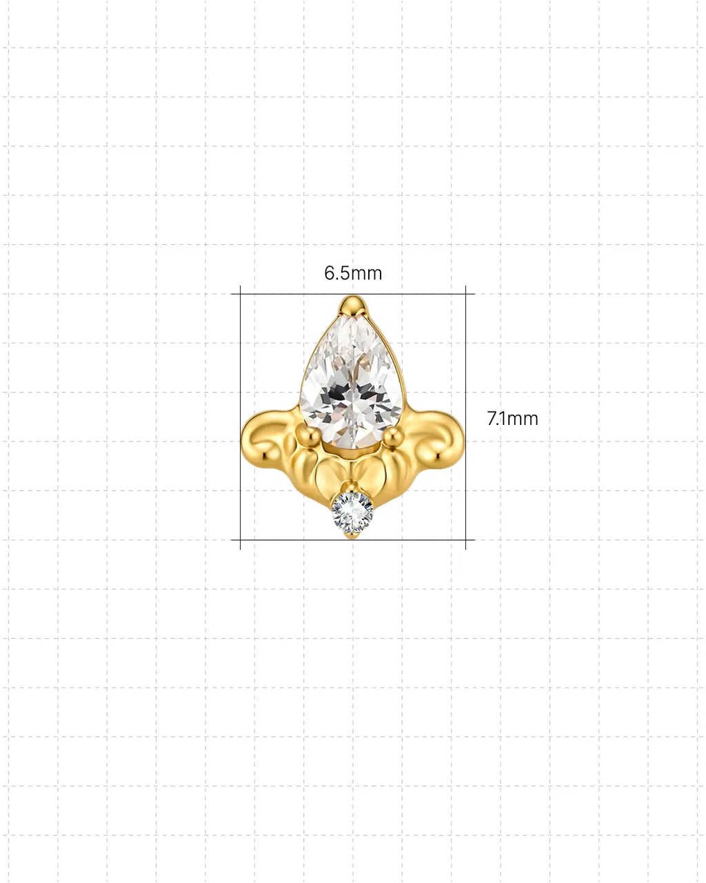 Fleur-De-Lis Teardrop Flatback Stud