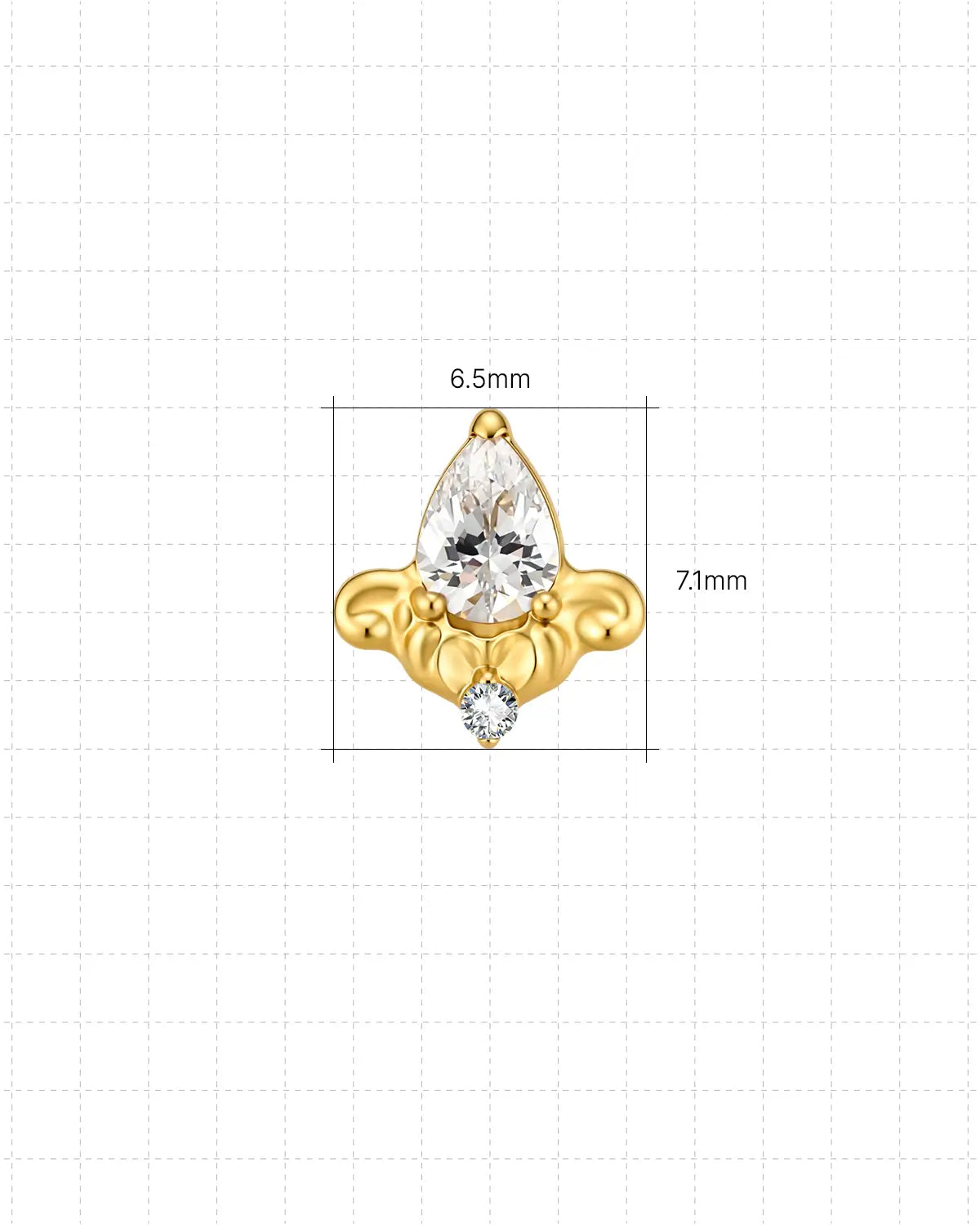 Fleur-De-Lis Teardrop Flatback Stud