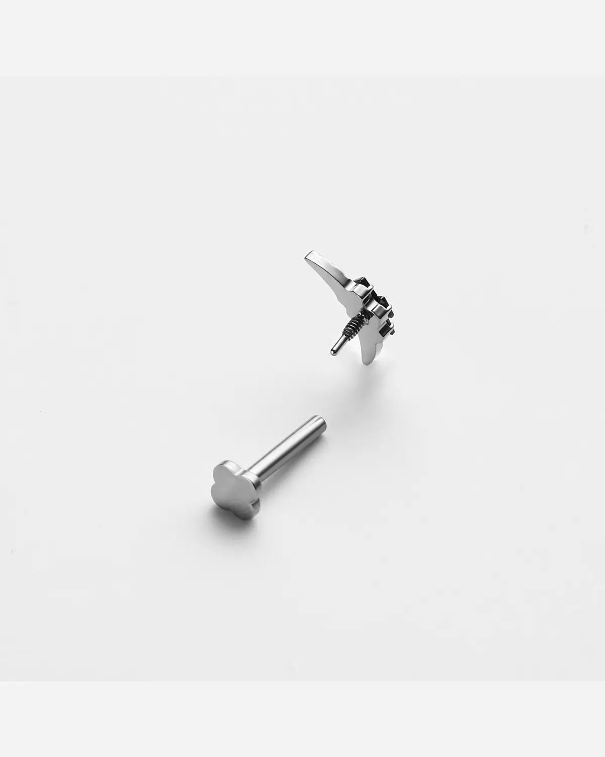 Dual Horn Crescent Flatback Stud