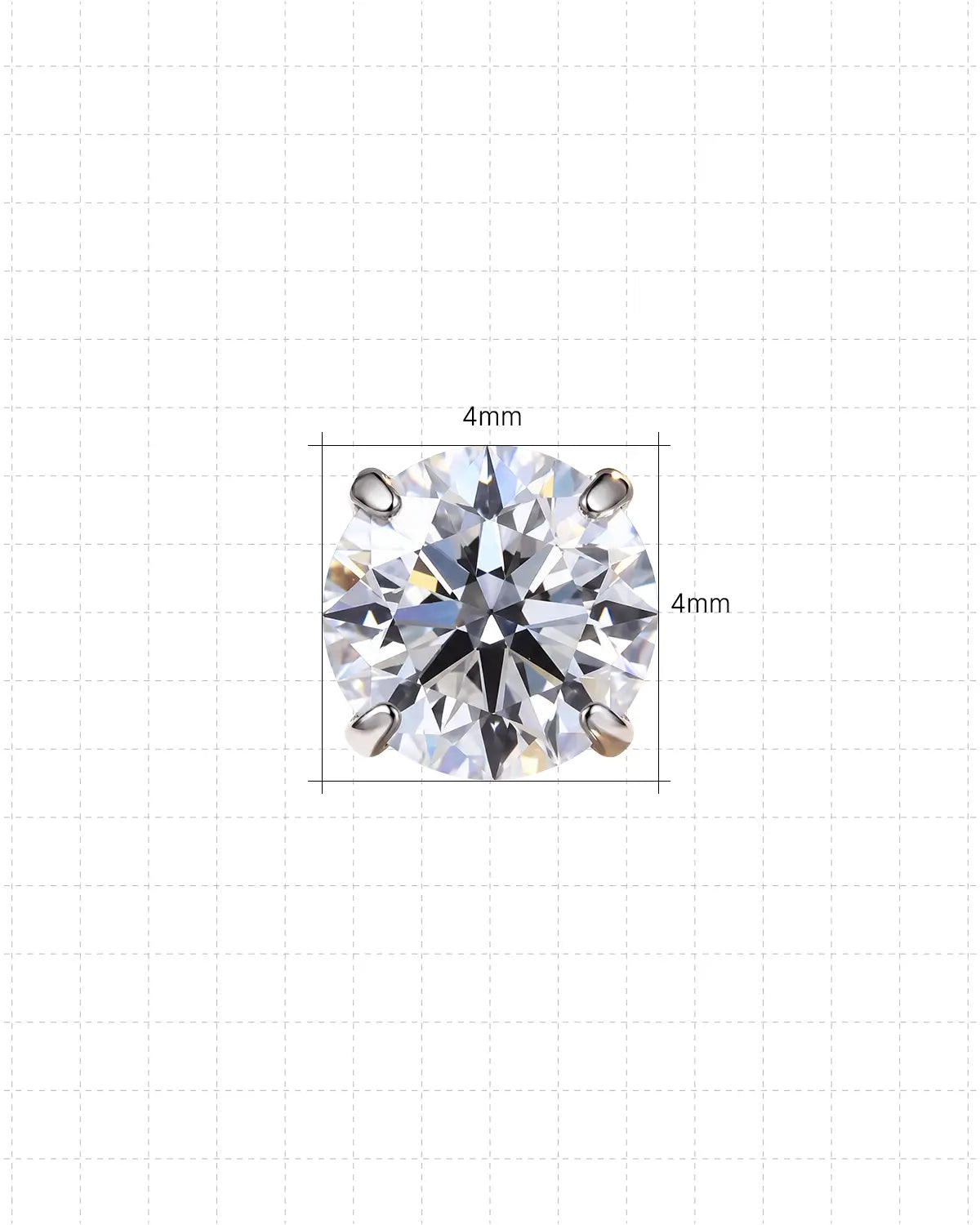 Pendiente plano solitario de moissanita brillante