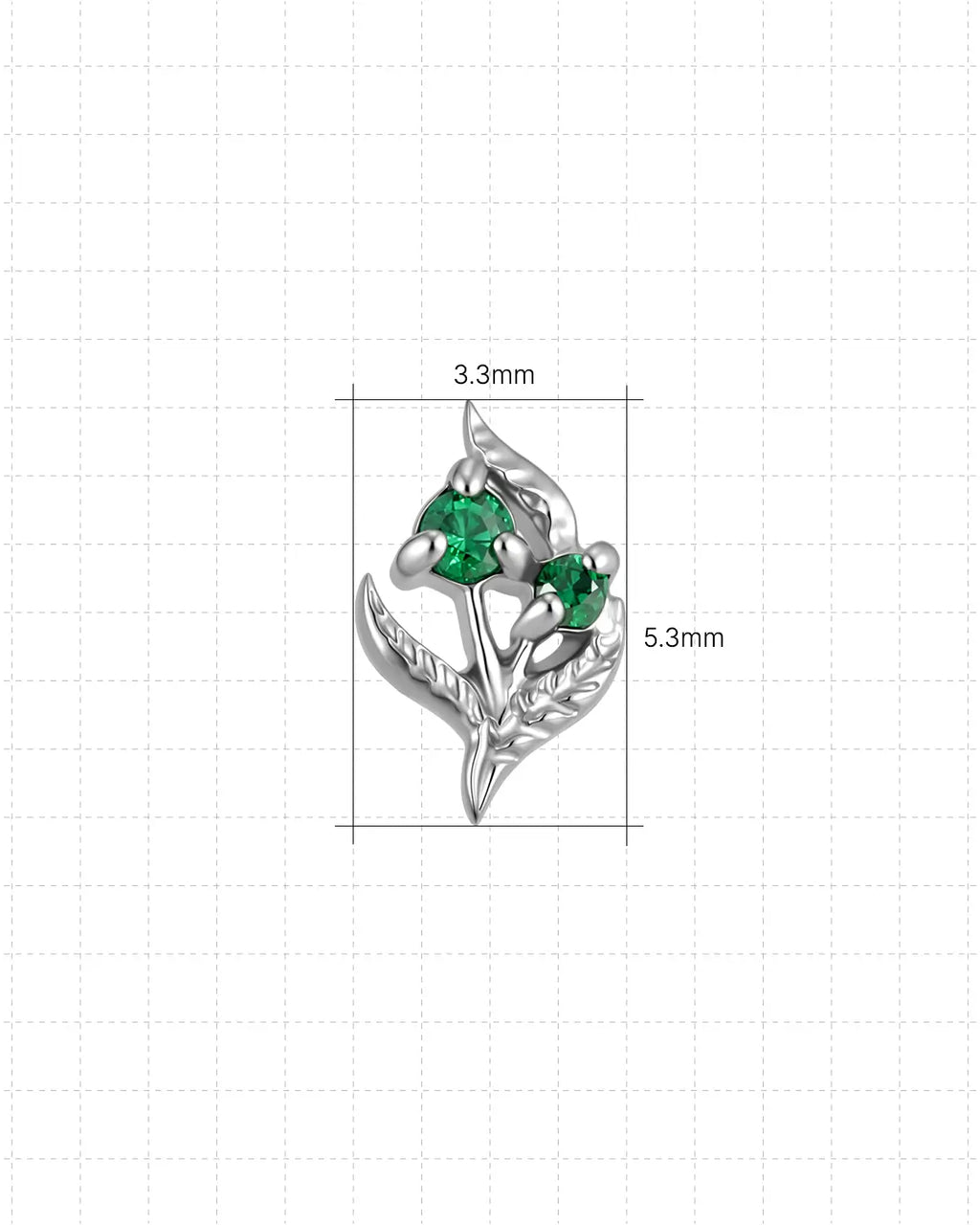 Twin Bloom Vine Flatback Stud